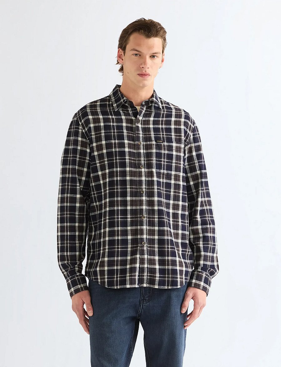 Wrangler - 1 PKT SHIRT - gestreifte hemden - dark indigo - 0