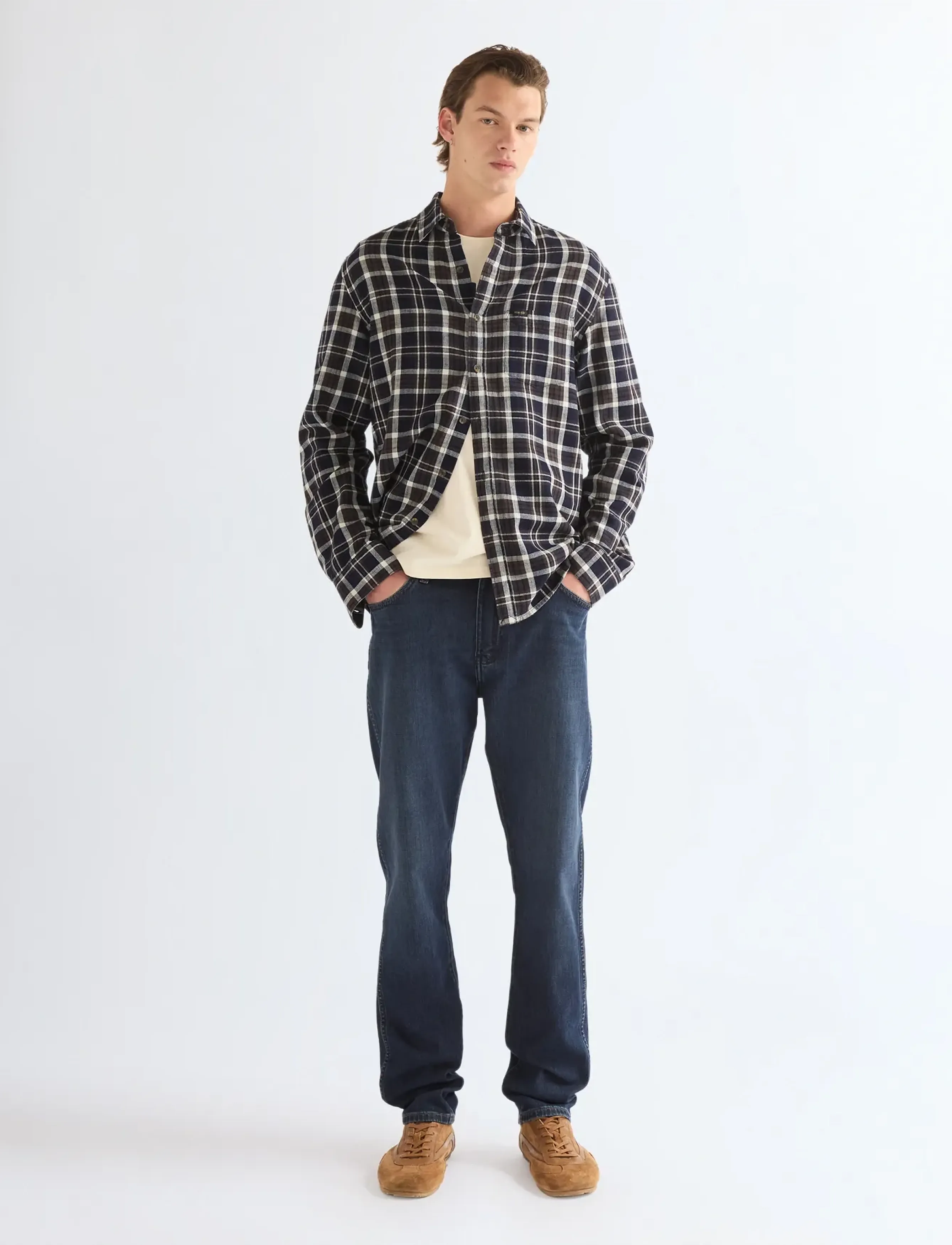 Wrangler - 1 PKT SHIRT - gestreifte hemden - dark indigo - 3