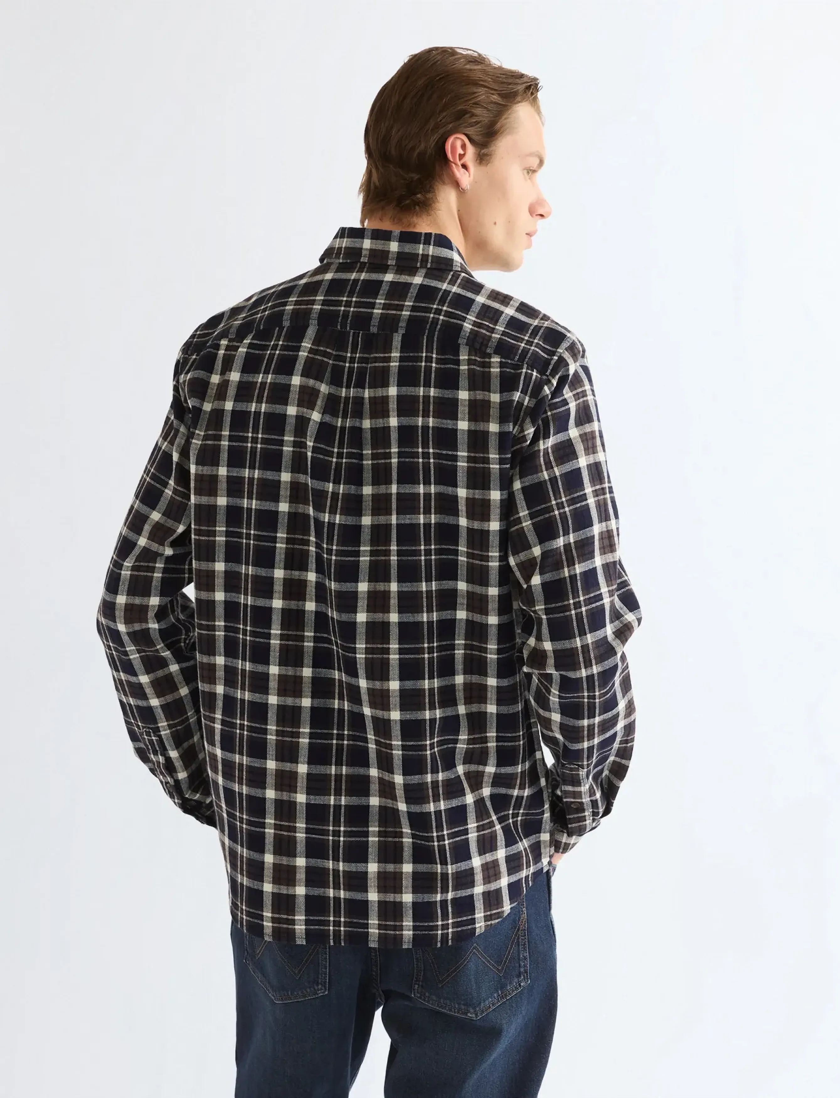 Wrangler - 1 PKT SHIRT - gestreifte hemden - dark indigo - 4