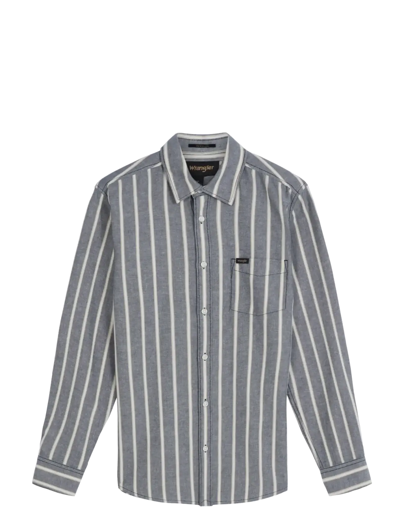 Wrangler - 1 PKT SHIRT - randiga skjortor - dark sapphire - 1