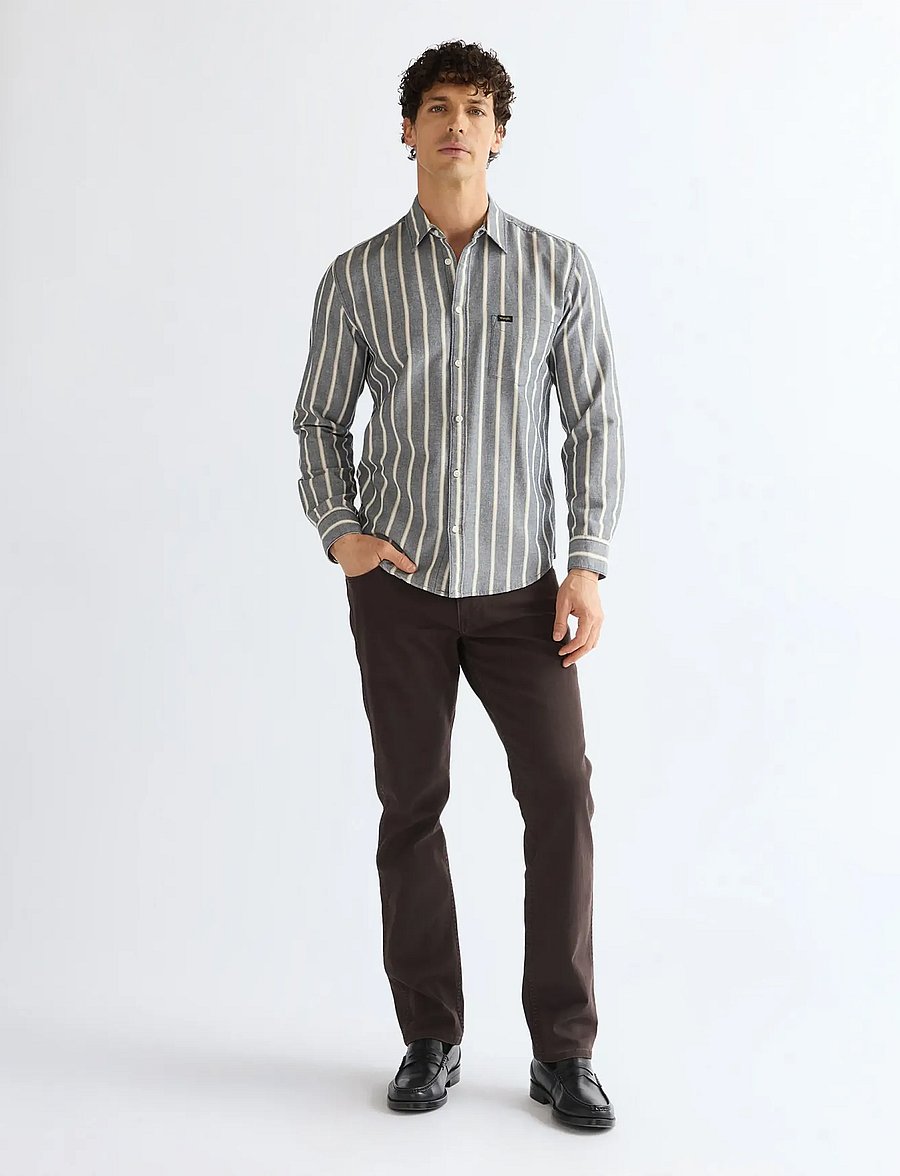 Wrangler - 1 PKT SHIRT - triibulised särgid - dark sapphire - 3