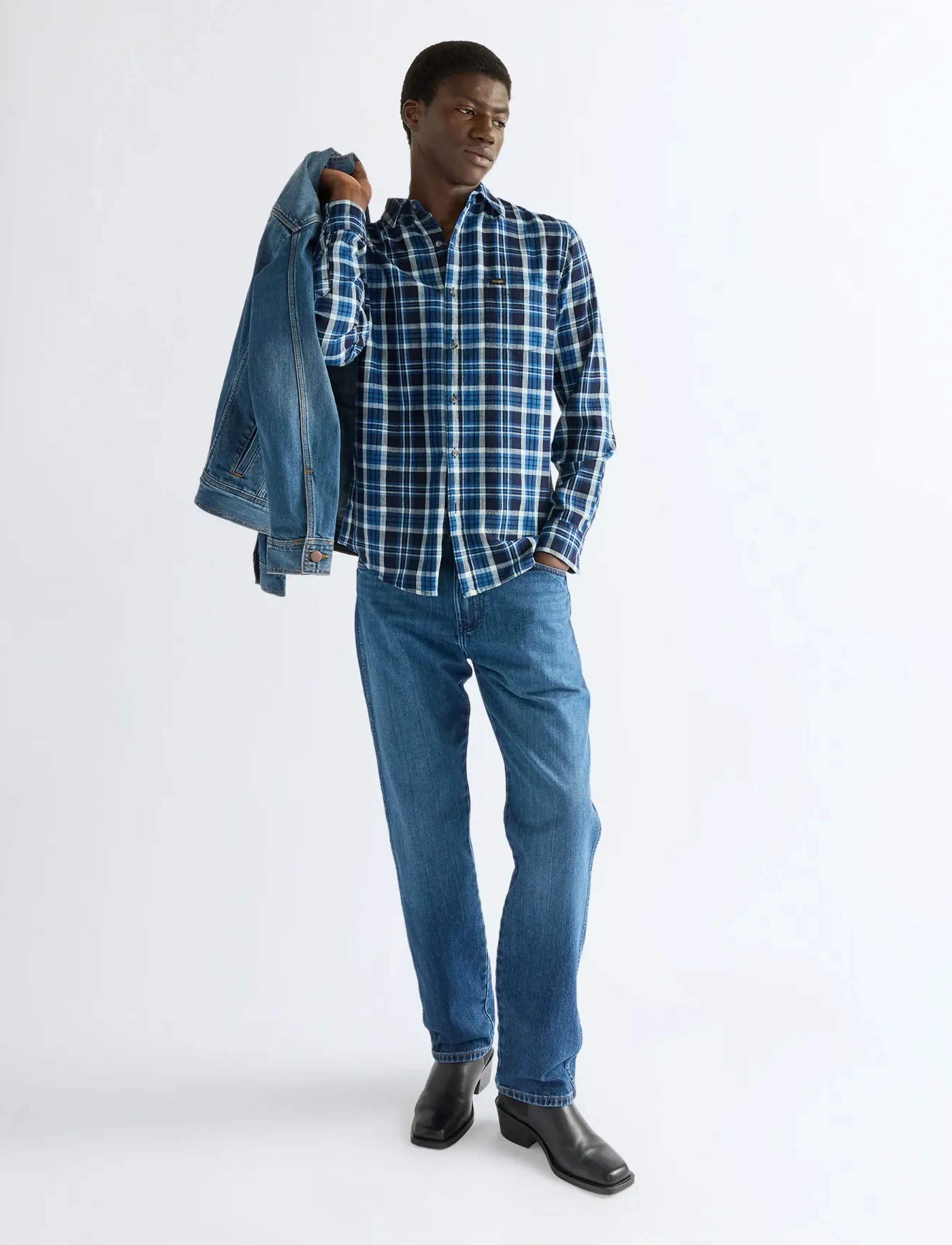 Wrangler - 1 PKT SHIRT - vabaajasärgid - light indigo - 3