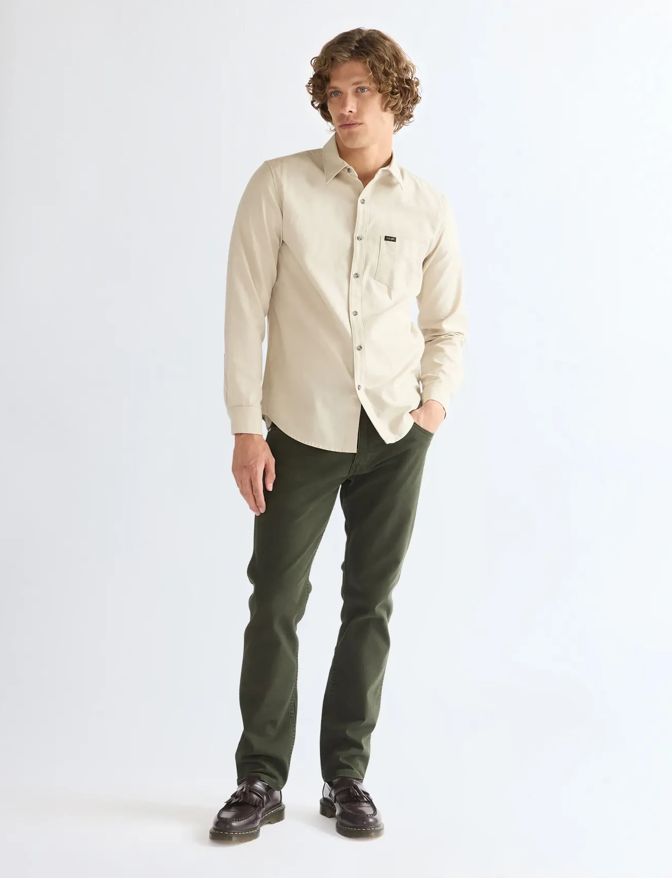 Wrangler - 1 PKT SHIRT - vabaajasärgid - pelican - 4