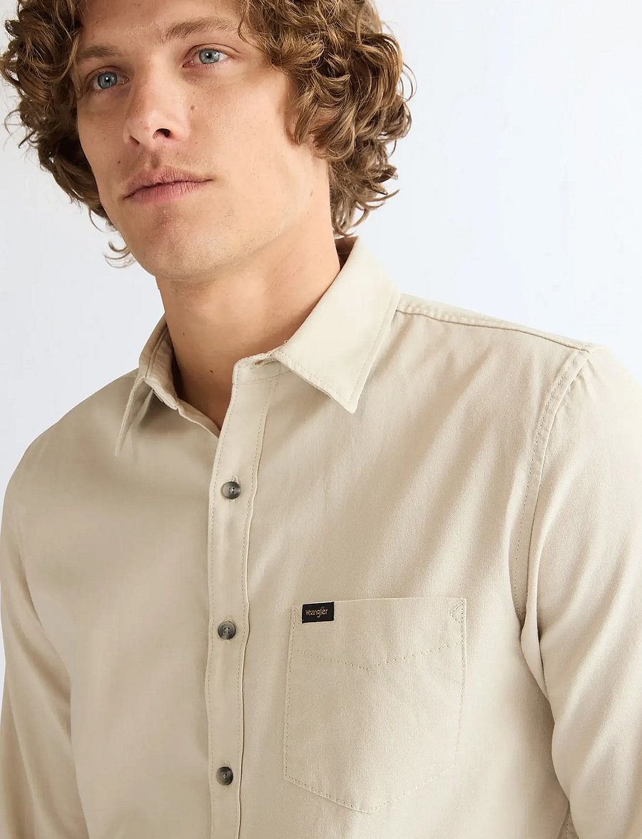Wrangler - 1 PKT SHIRT - vabaajasärgid - pelican - 5