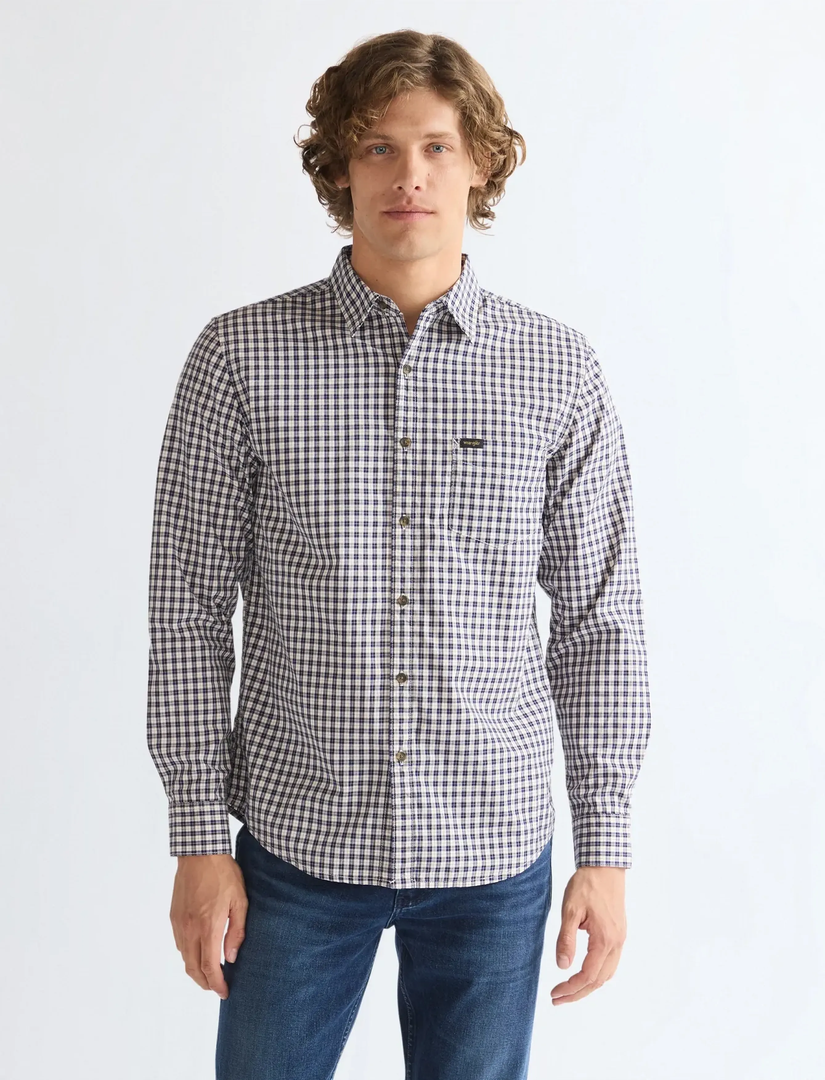 Wrangler 1 PKT SHIRT - Särgid - ROSE BROWN / navy