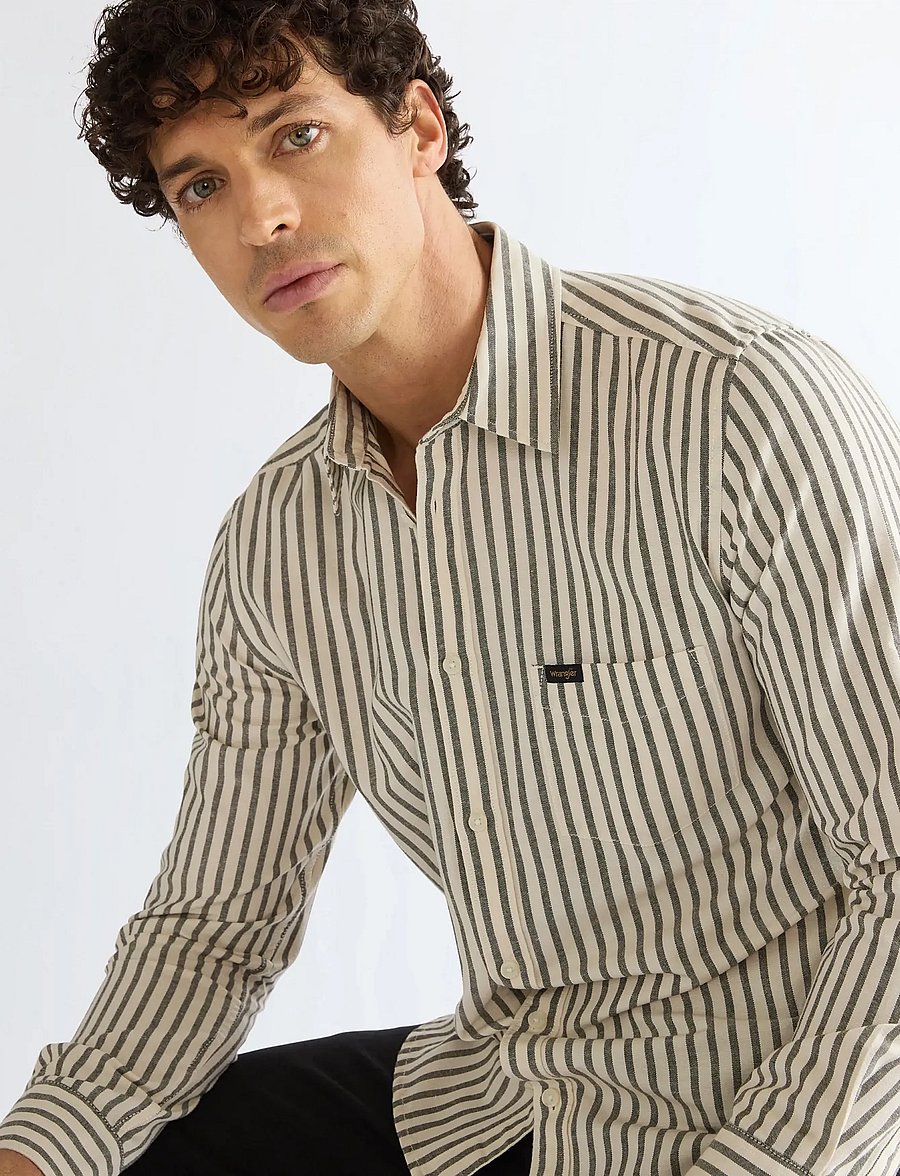 Wrangler - 1 PKT SHIRT - stribede skjorter - rosin - 5