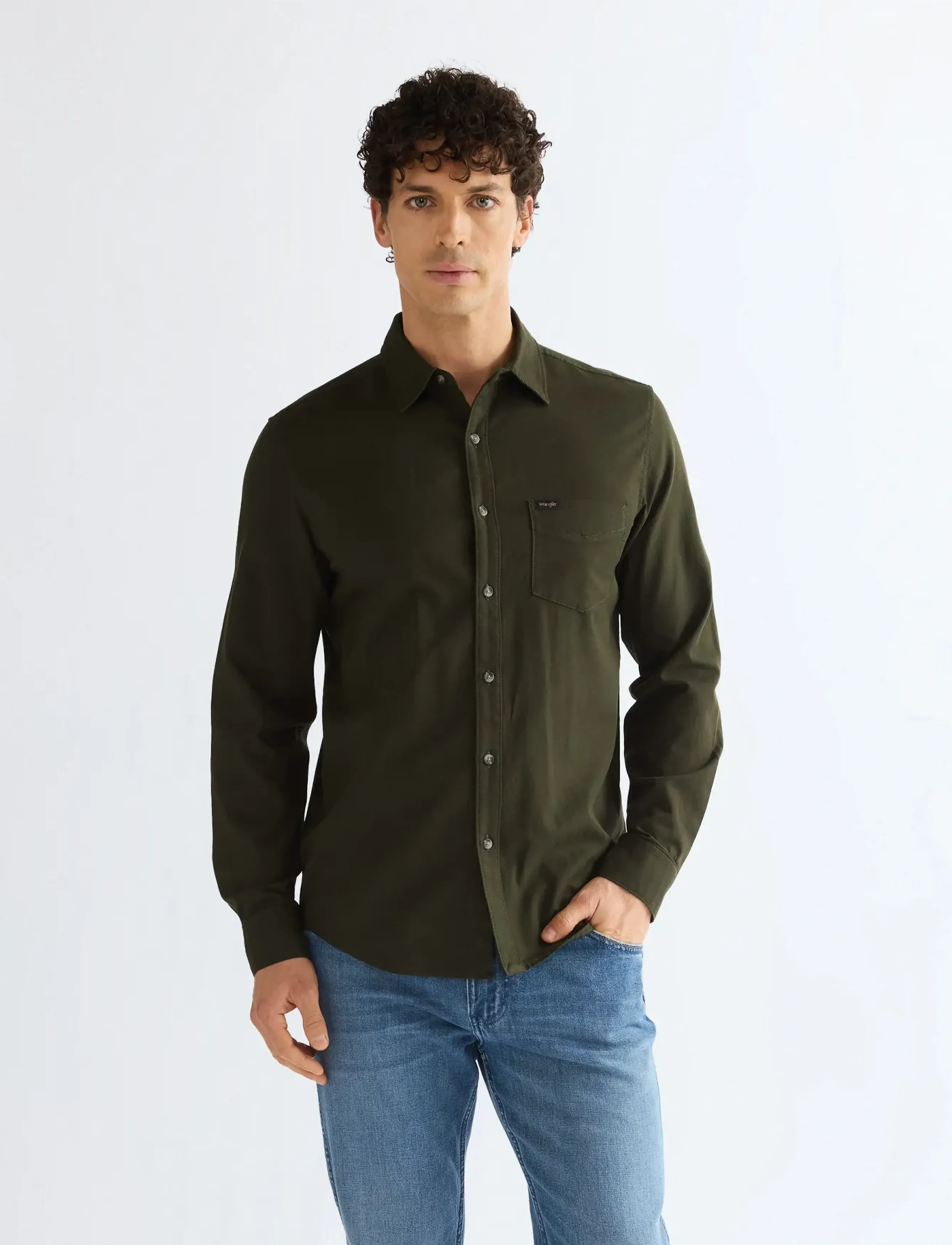 Wrangler 1 PKT SHIRT - Wrangler - ROSIN / khaki/green