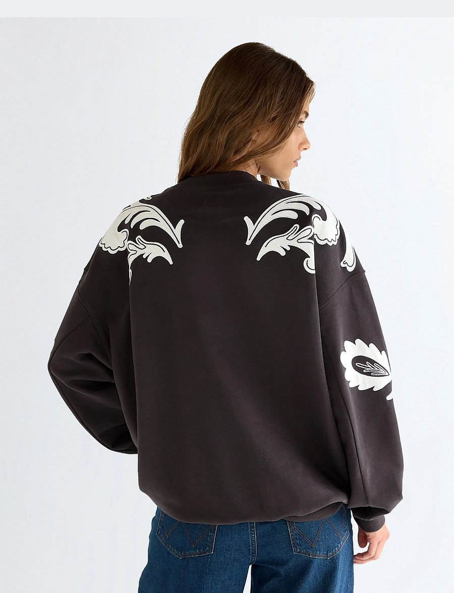 Wrangler - APPLIQUE SWEATSHIRT - sweatshirts - faded black - 4