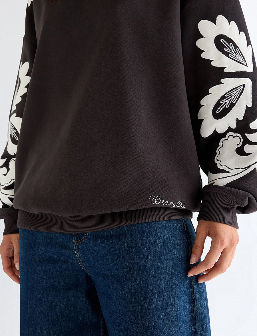 Wrangler - APPLIQUE SWEATSHIRT - sweatshirts - faded black - 5