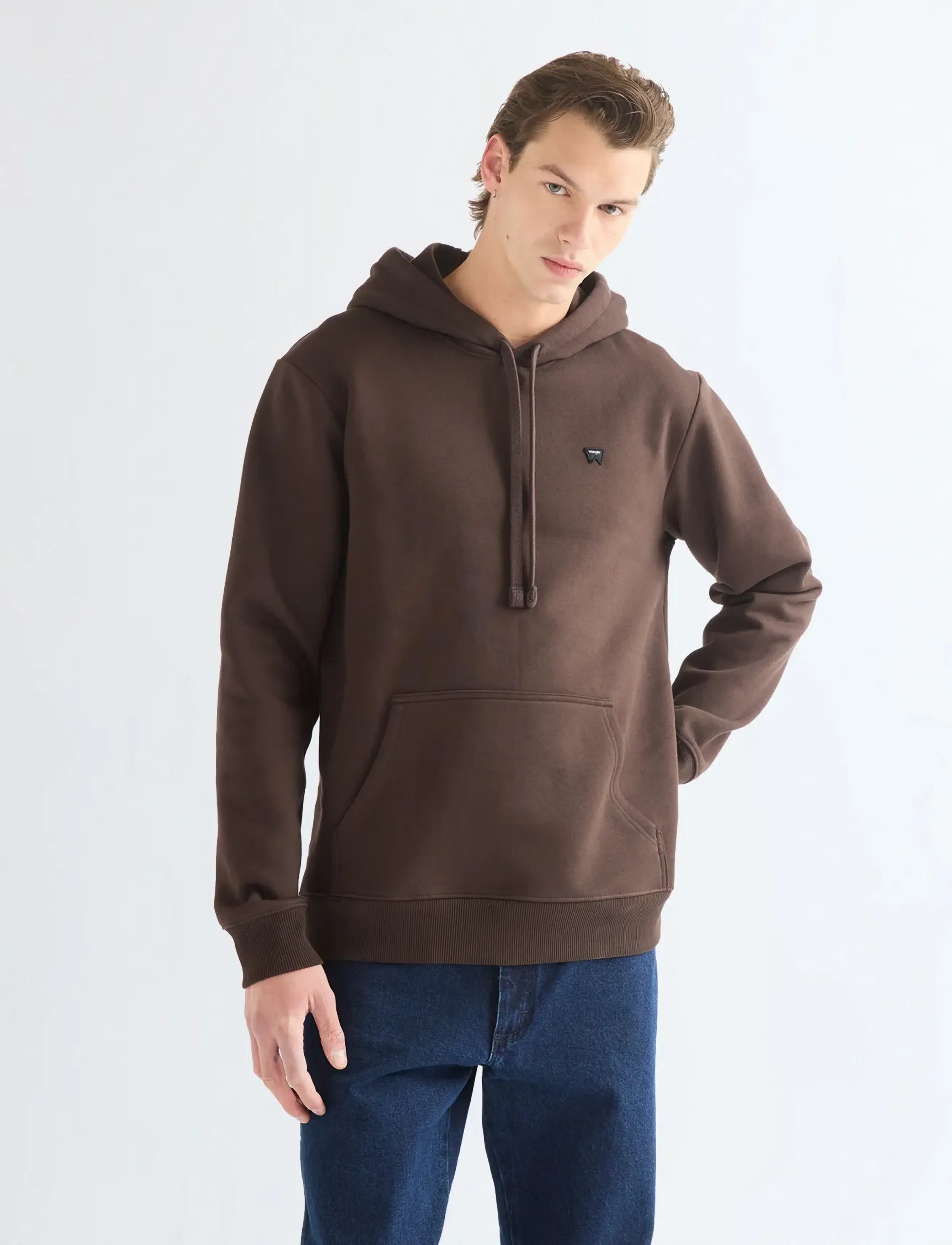 Wrangler SIGN OFF HOODIE - Riided - CHOCOLATE TORTE / brown