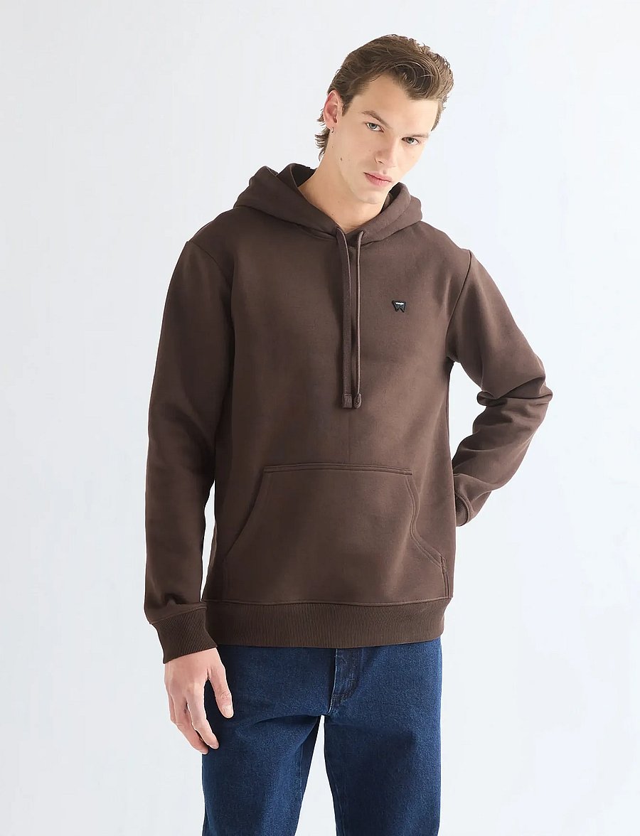 Wrangler - SIGN OFF HOODIE - kapuutsiga pusad - chocolate torte - 0