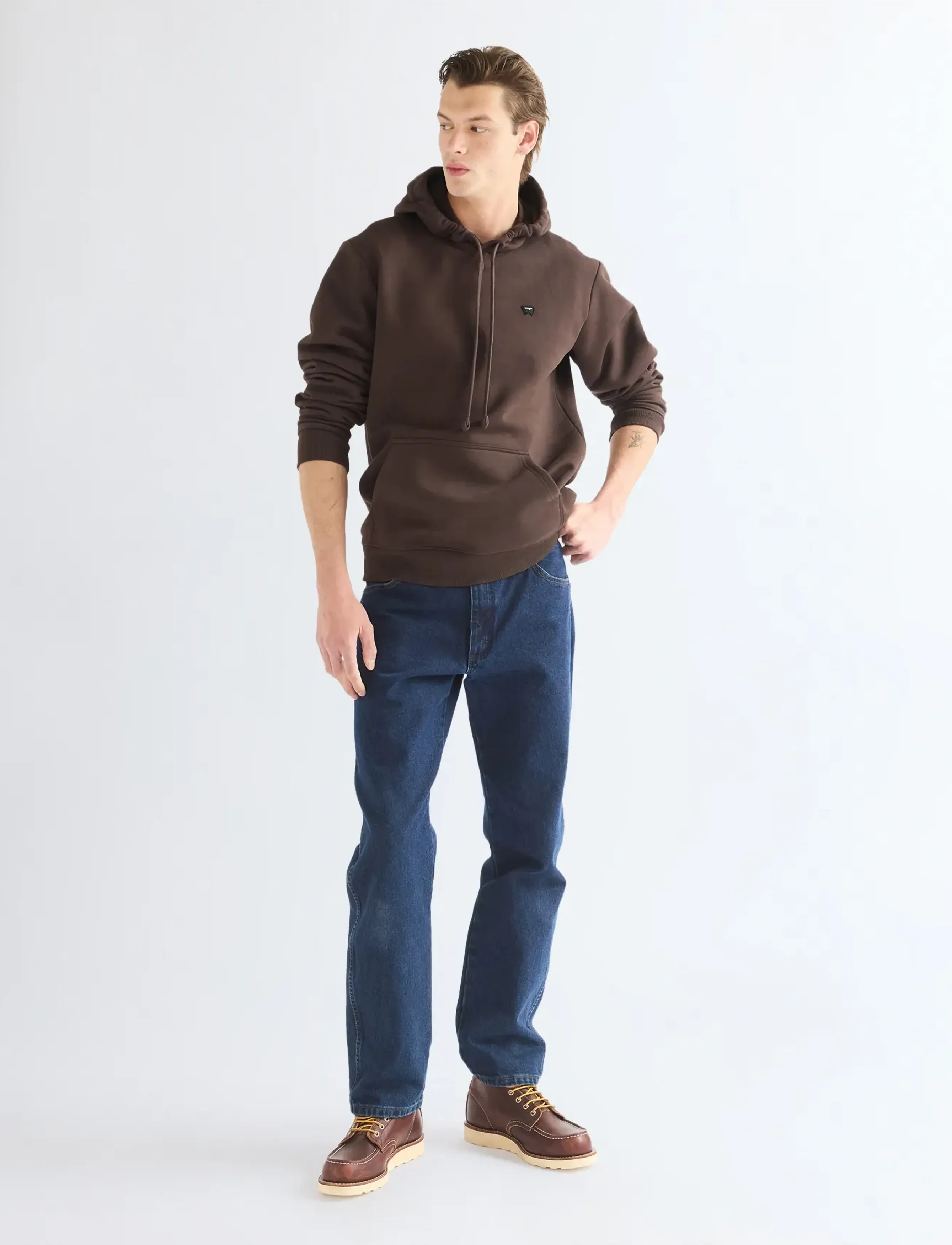 Wrangler - SIGN OFF HOODIE - kapuutsiga pusad - chocolate torte - 3