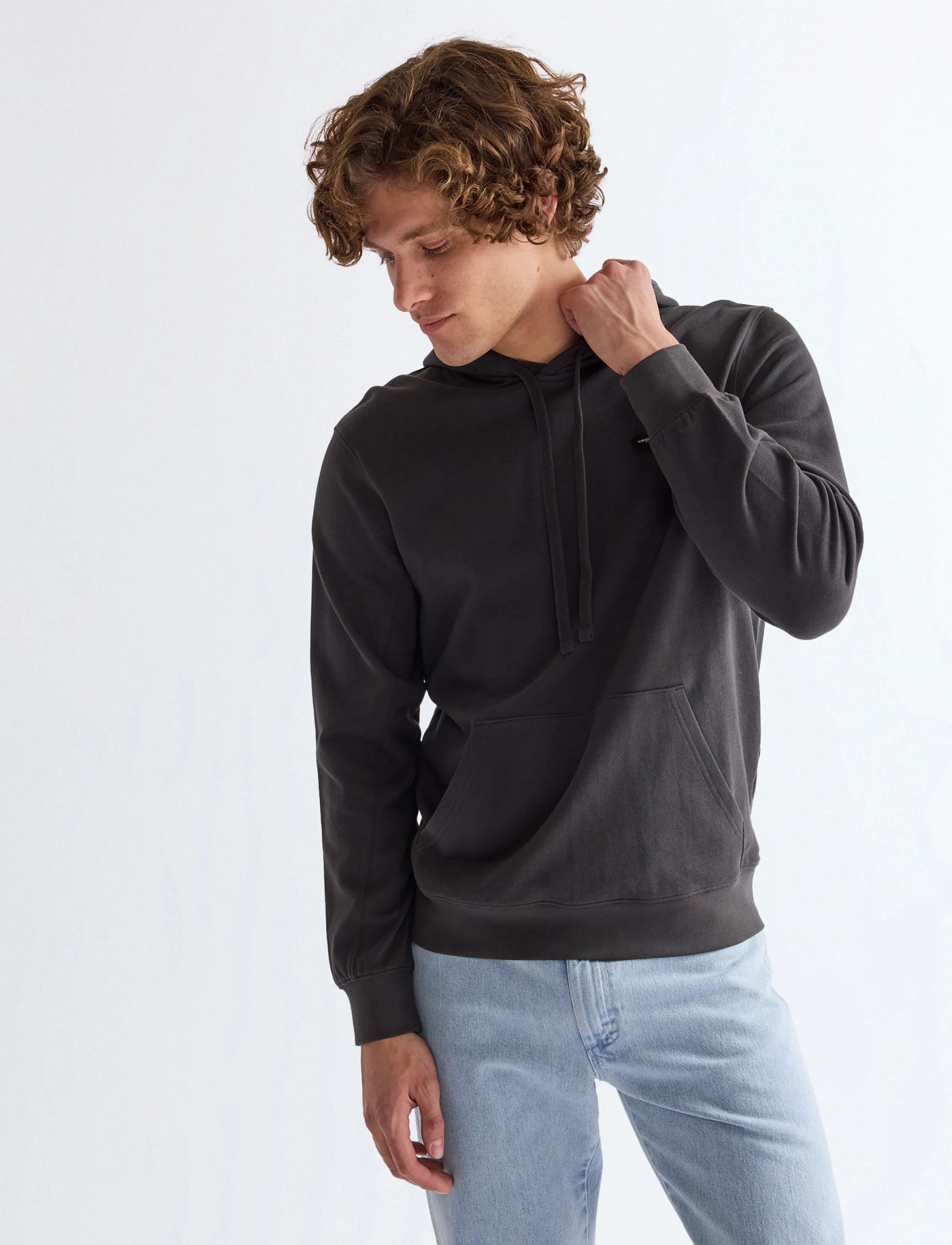 Wrangler Sign Off Hoodie, L, Black, Sweatshirts & Hættetrøjer > Hættetrøjer, Herre