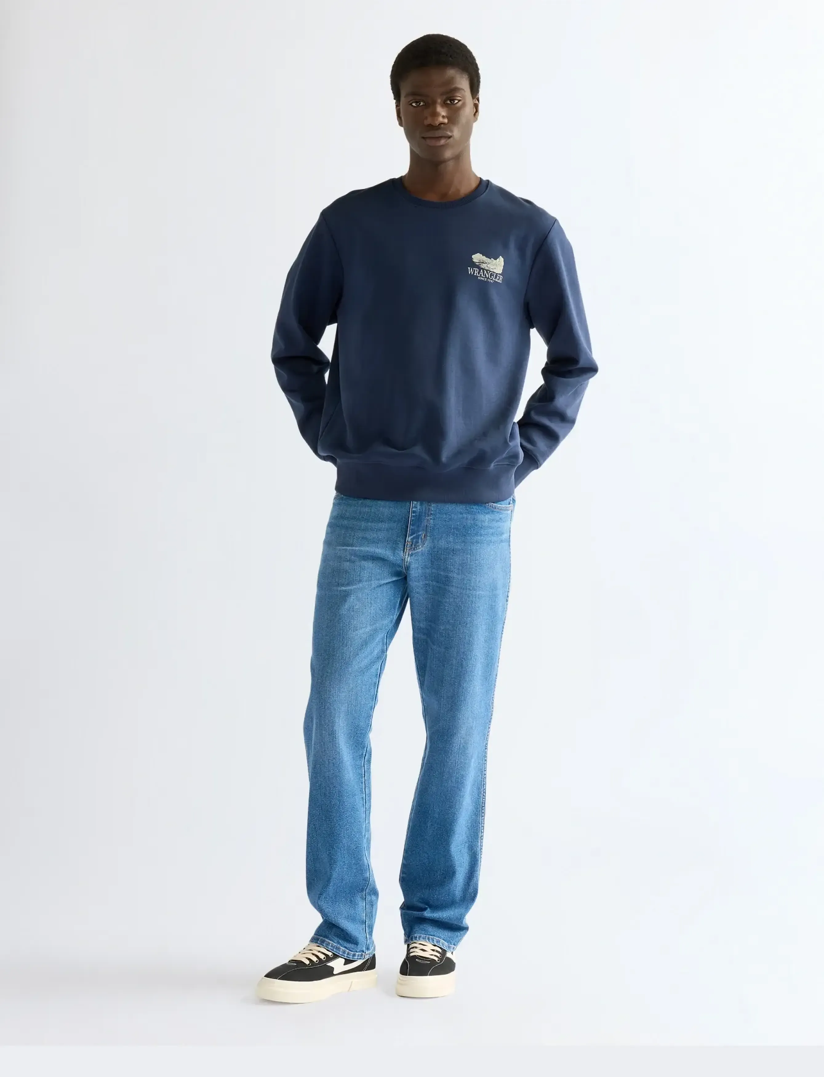 Wrangler - GRAPHIC CREW - sügisene kokkuhoid - navy - 4