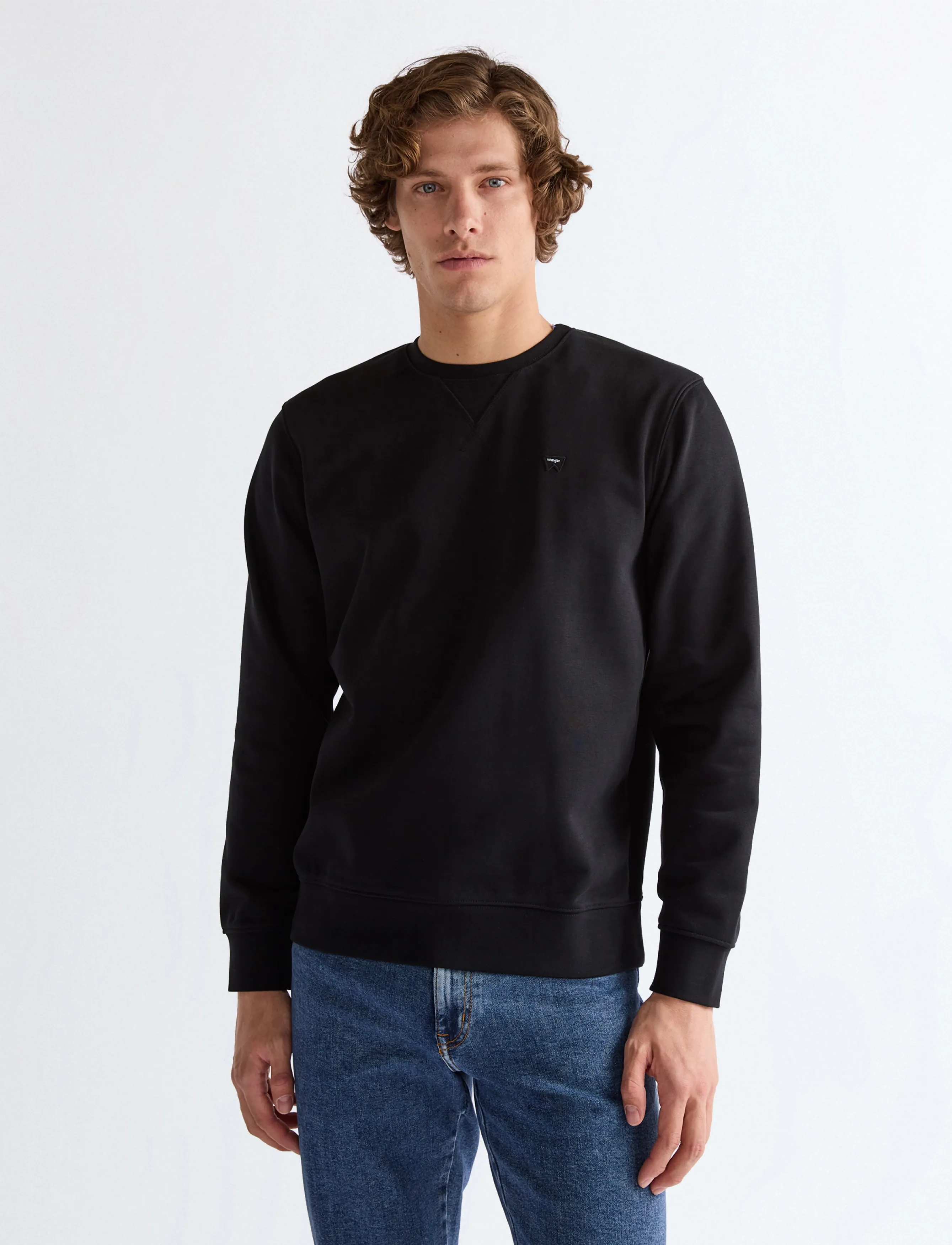 Wrangler Sign Off Crew, Mænd, Rund Hals Sweatshirt, Sort, Str: S