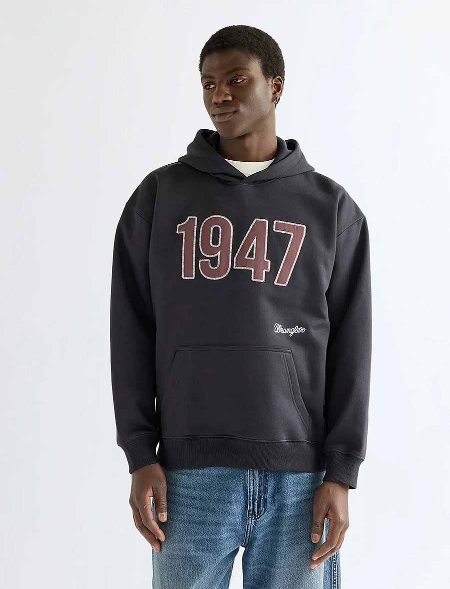Wrangler - GRAPHIC HOODIE - hættetrøjer - black beauty - 0