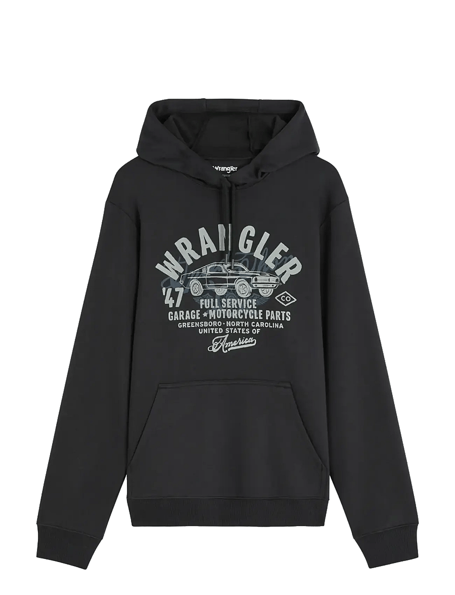 Wrangler - AMERICANA HOODIE - kapuutsiga pusad - black beauty - 1