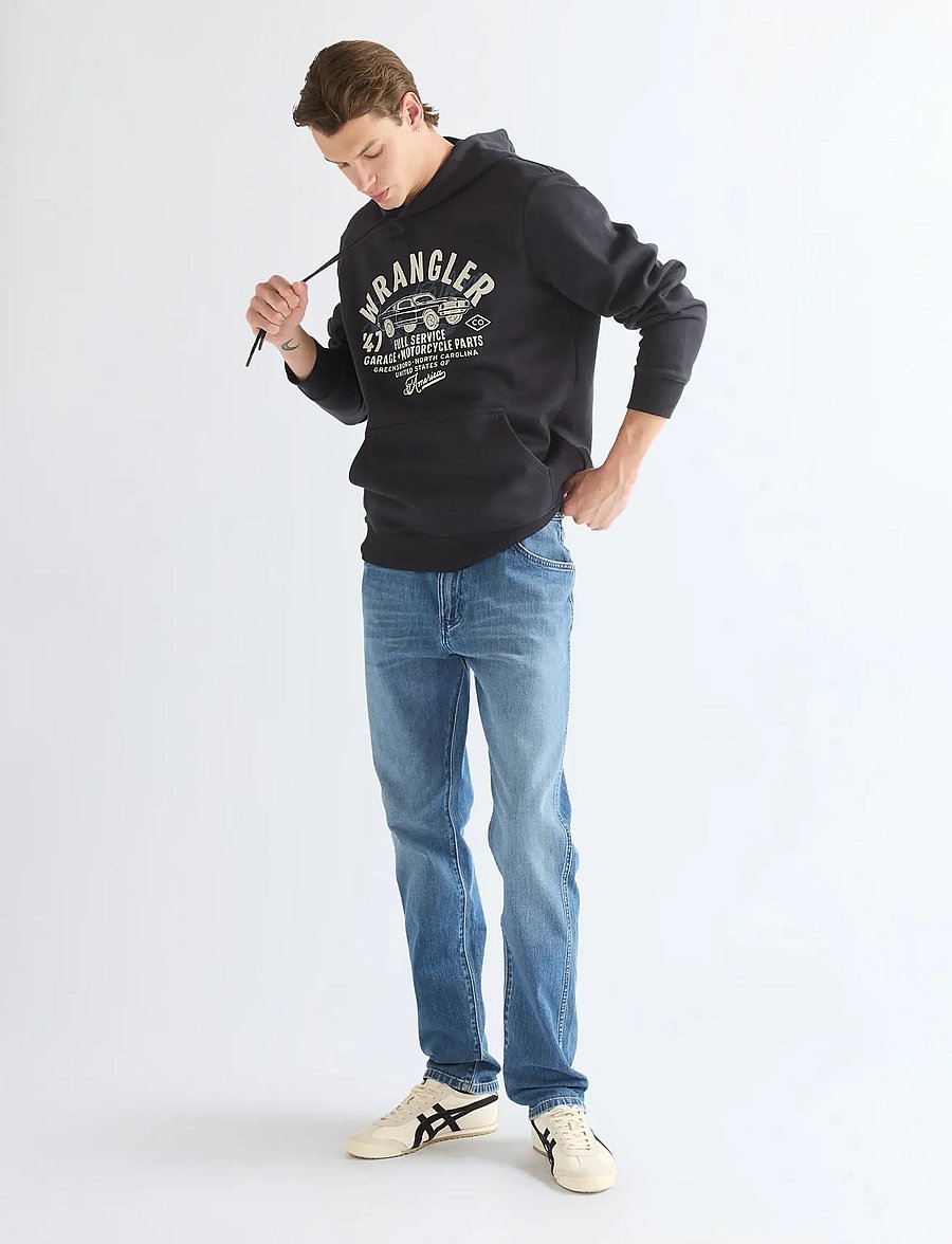 Wrangler - AMERICANA HOODIE - kapuutsiga pusad - black beauty - 3