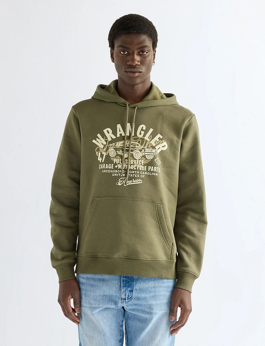 Wrangler - AMERICANA HOODIE - hættetrøjer - olive night - 0