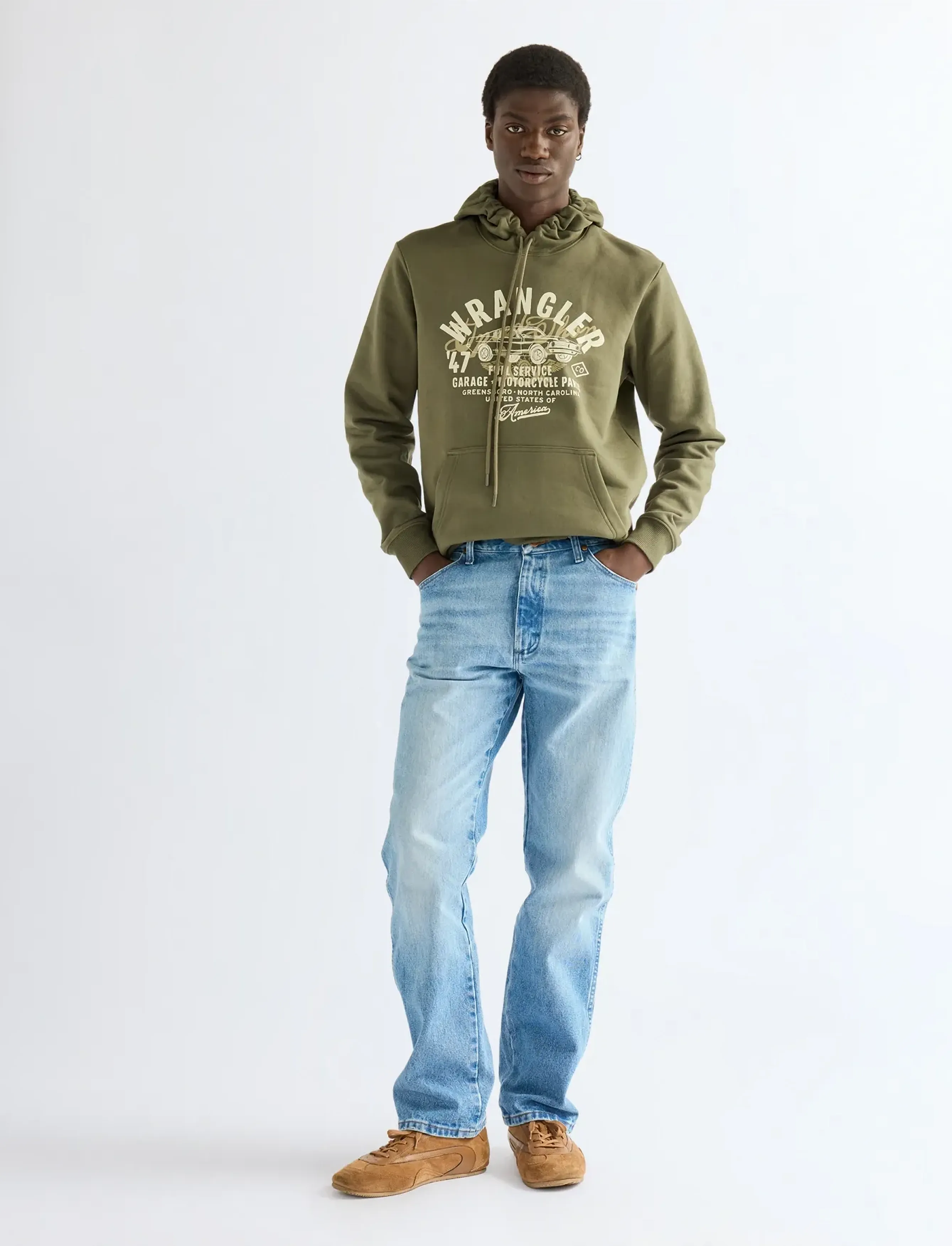 Wrangler - AMERICANA HOODIE - hættetrøjer - olive night - 3