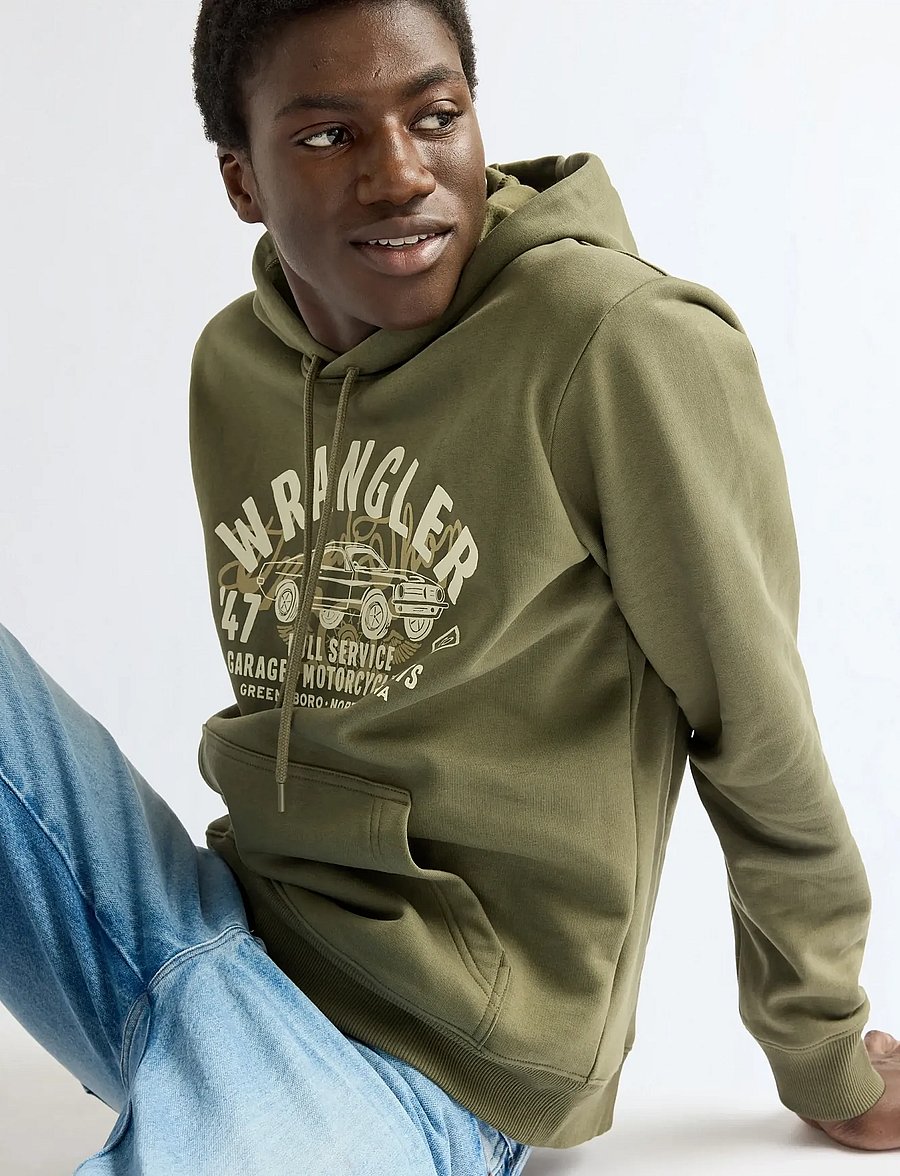 Wrangler - AMERICANA HOODIE - hættetrøjer - olive night - 5