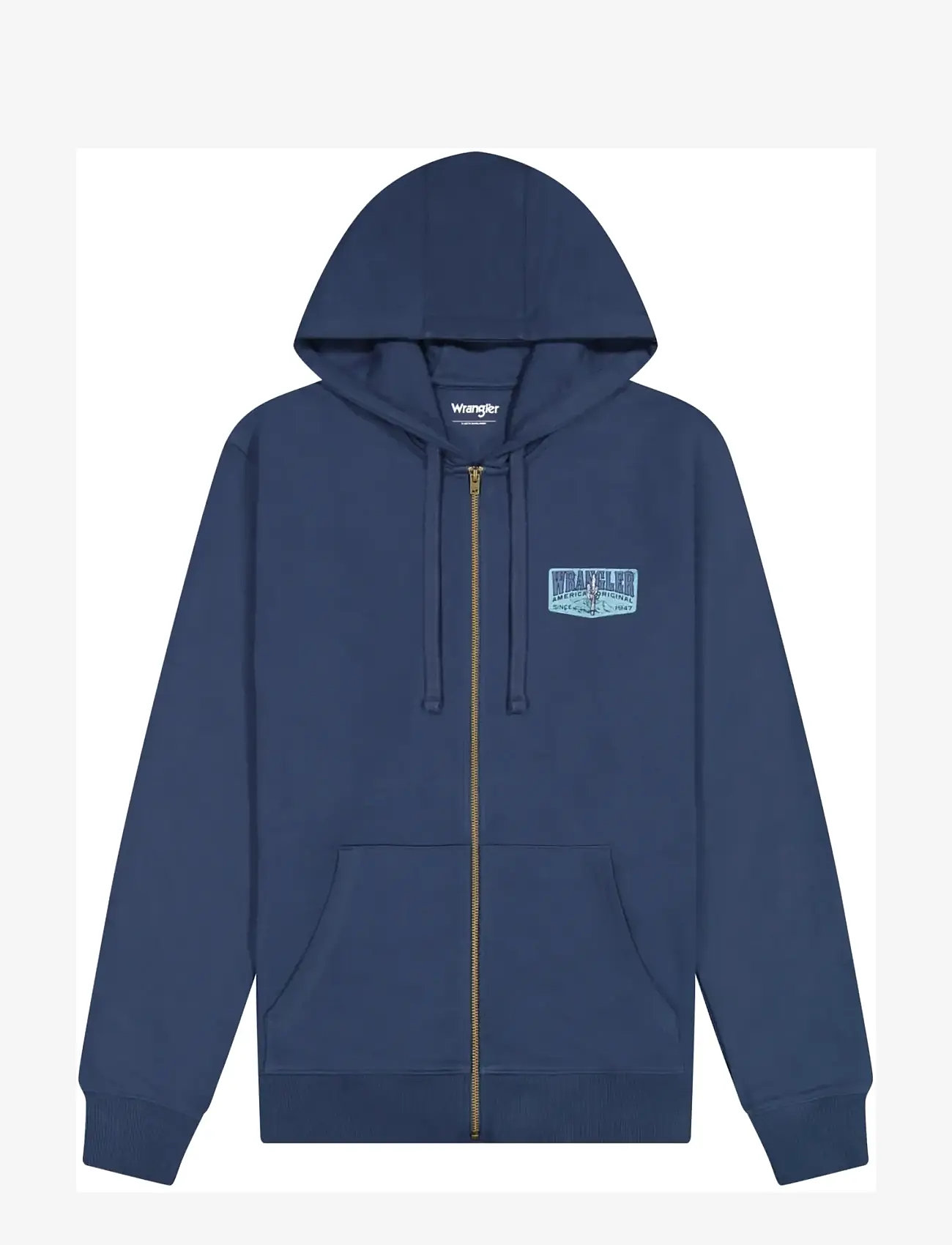 Wrangler - GRAPHIC ZIP HOODIE - sweatshirts - navy - 1