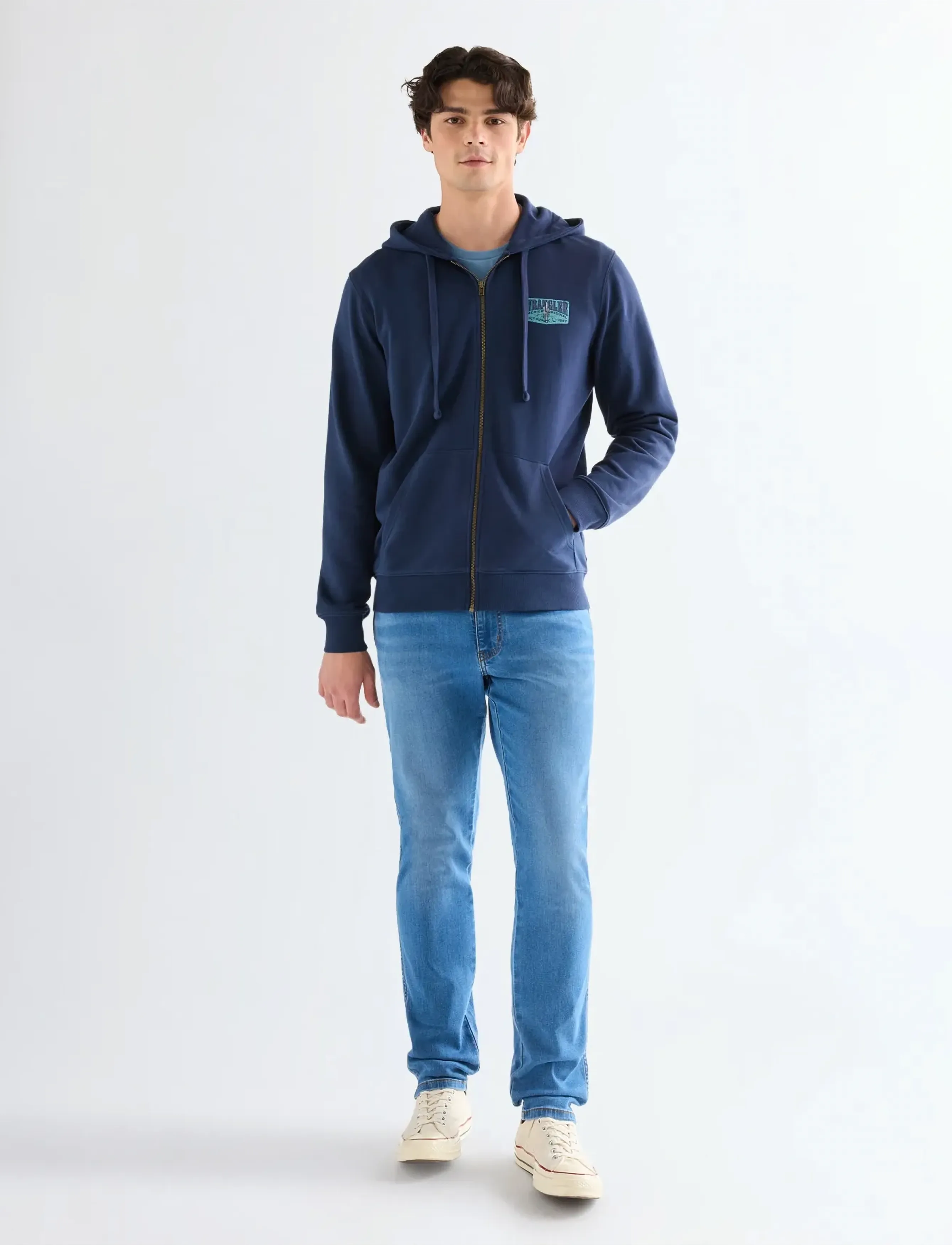 Wrangler - GRAPHIC ZIP HOODIE - dressipluusid - navy - 4