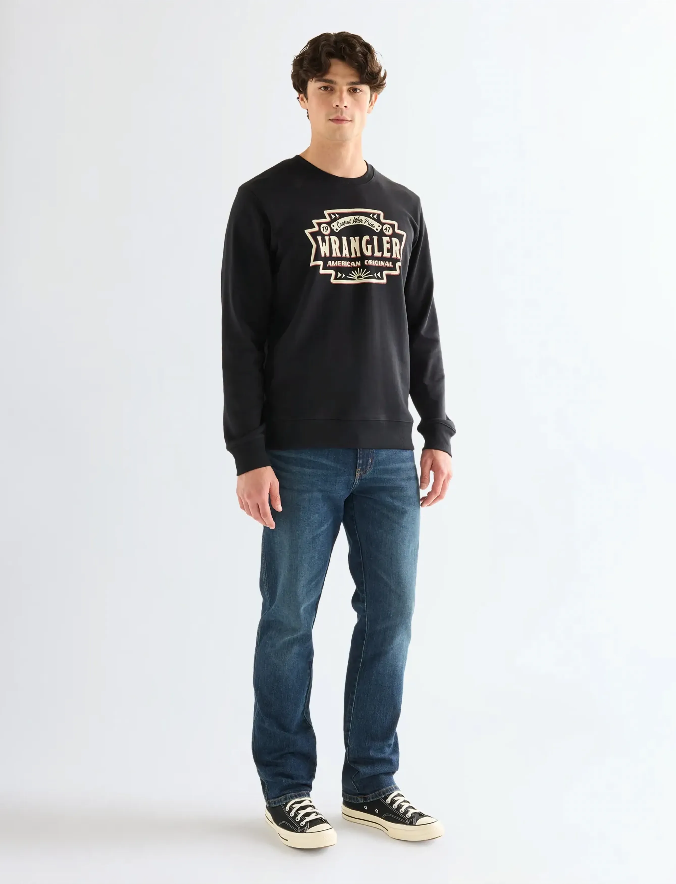 Wrangler - AMERICANA CREW - sweatshirts - black - 4