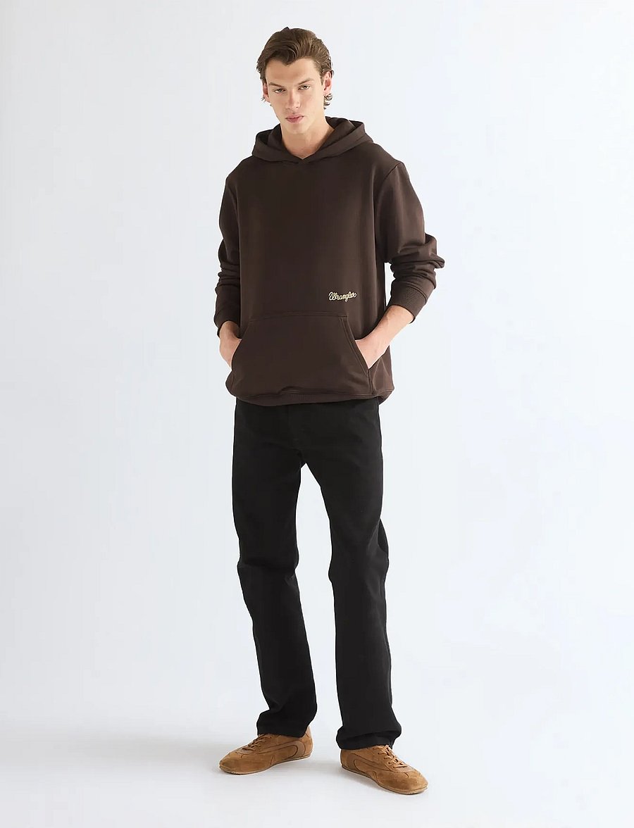 Wrangler - EMBROIDERY HOODIE - kapuutsiga pusad - chocolate torte - 3