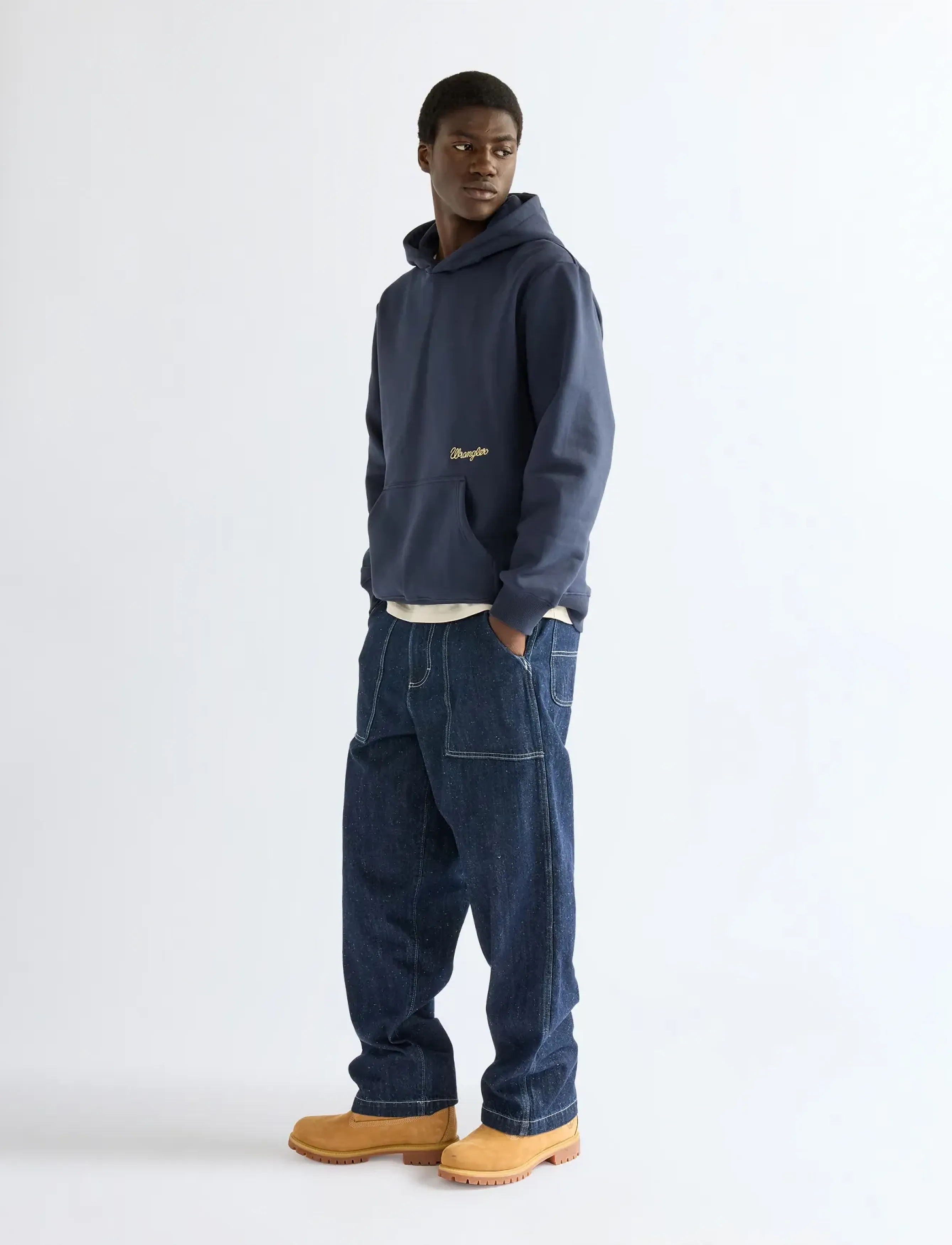Wrangler - EMBROIDERY HOODIE - kapuutsiga pusad - dark sapphire - 4