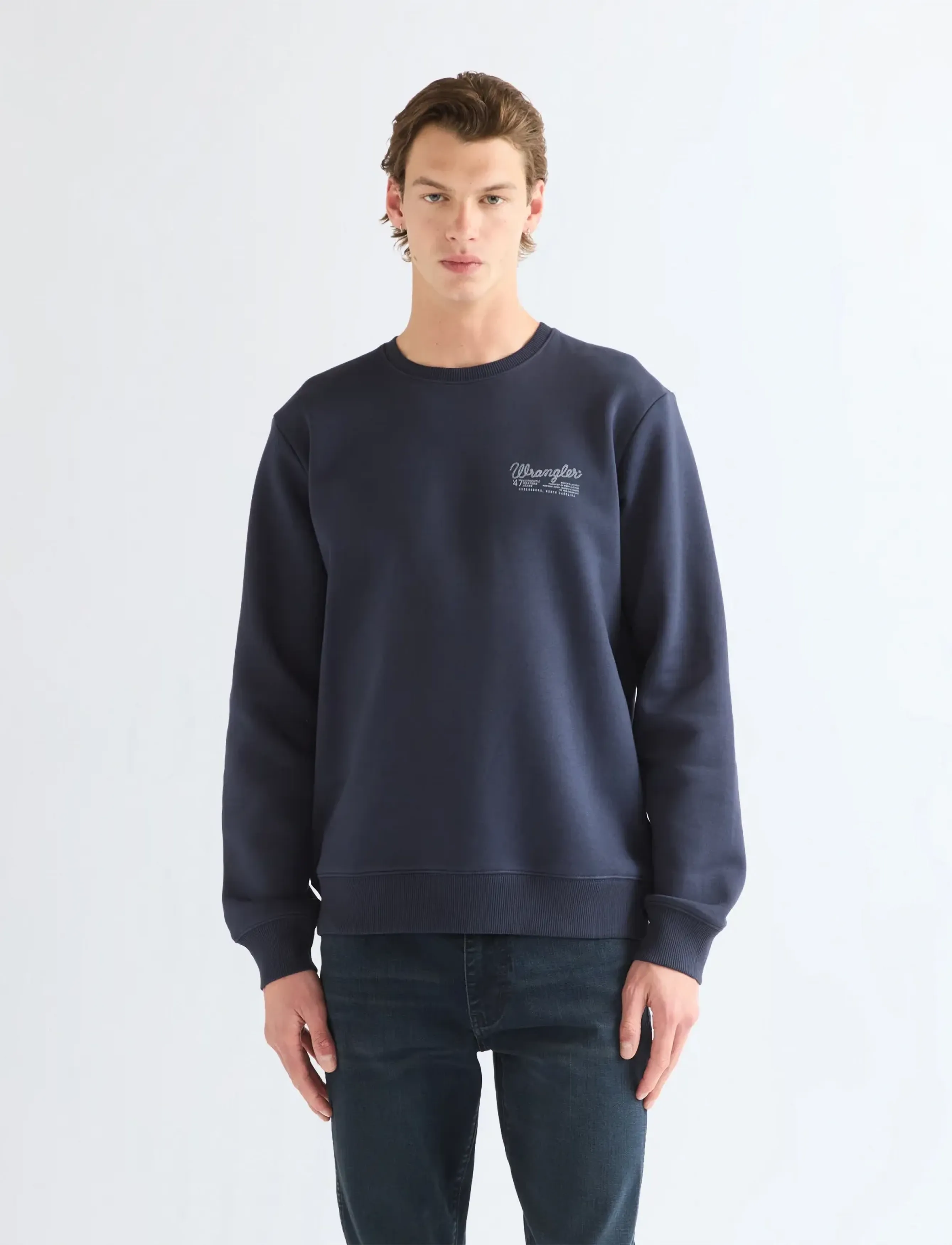 Wrangler GRAPHIC CREW - Kleidung - DARK SAPPHIRE / navy