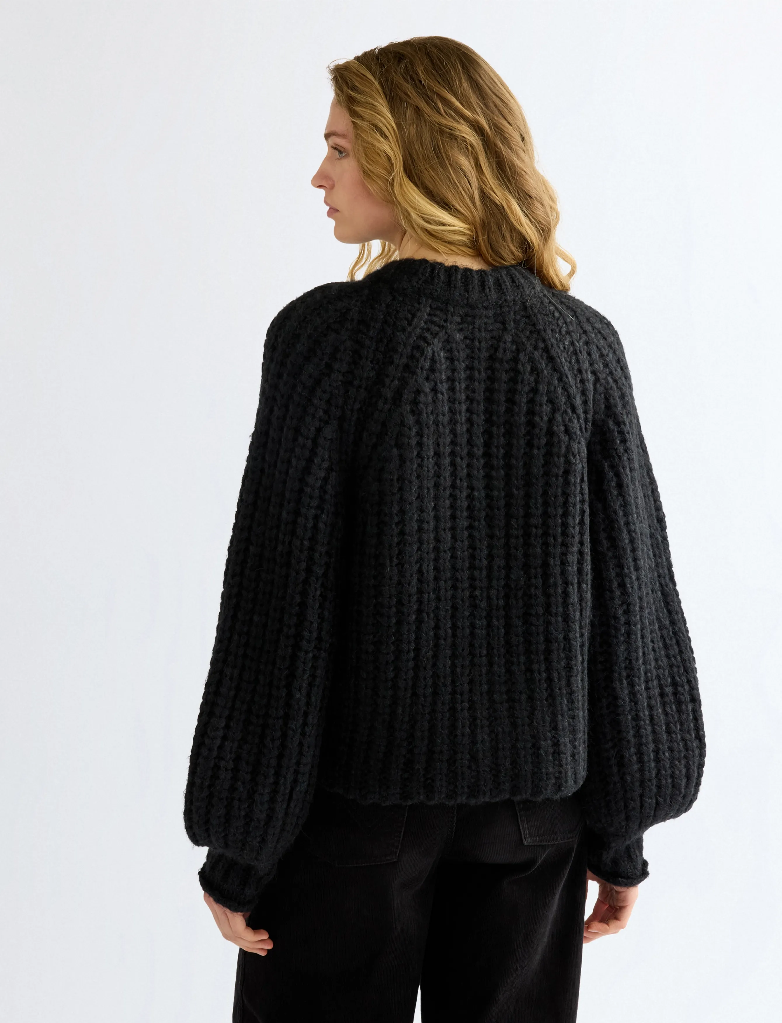 Wrangler - BALLOON SLEEVE SWEATER - sügisesed riided - black - 4