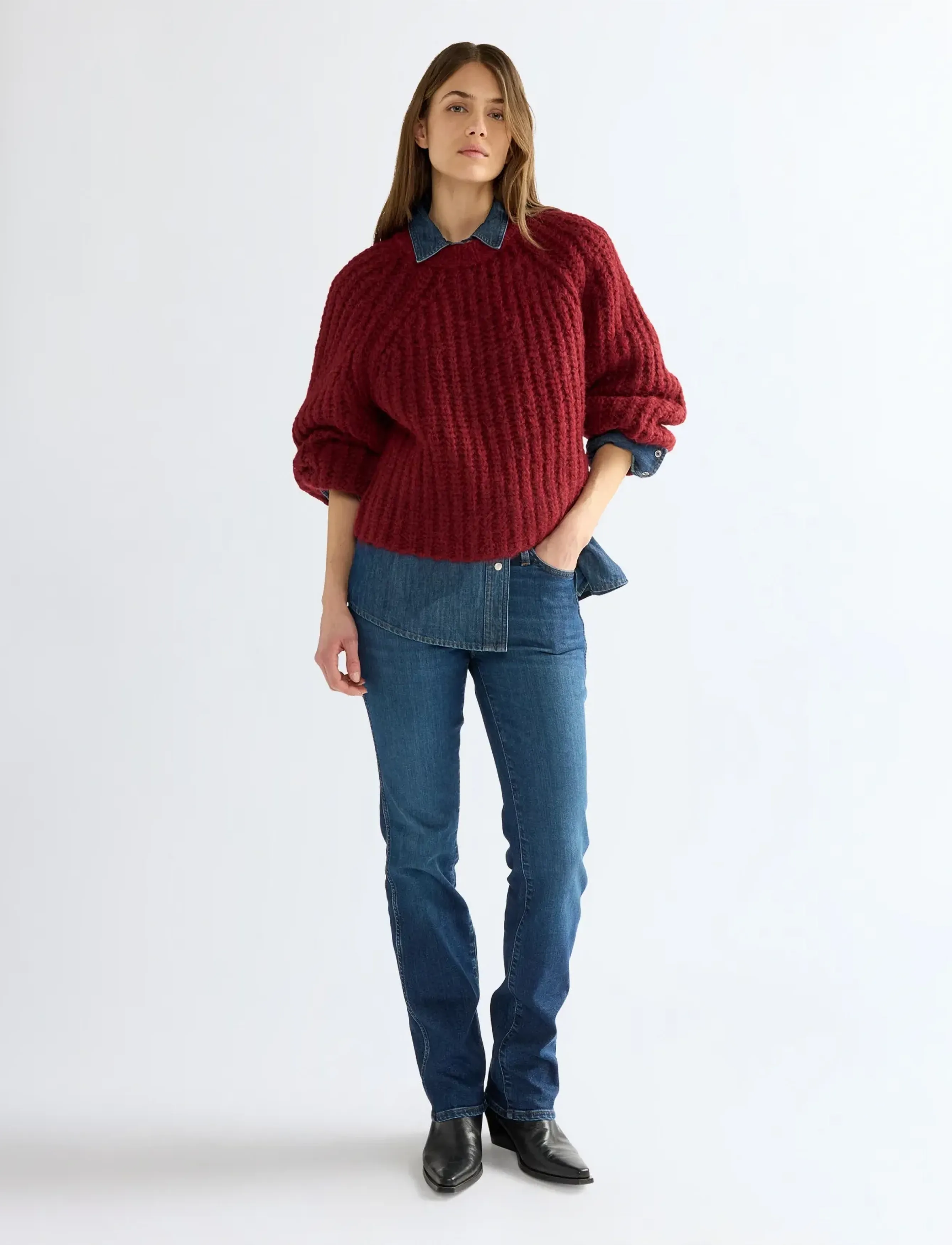 Wrangler - BALLOON SLEEVE SWEATER - dahlia - 3