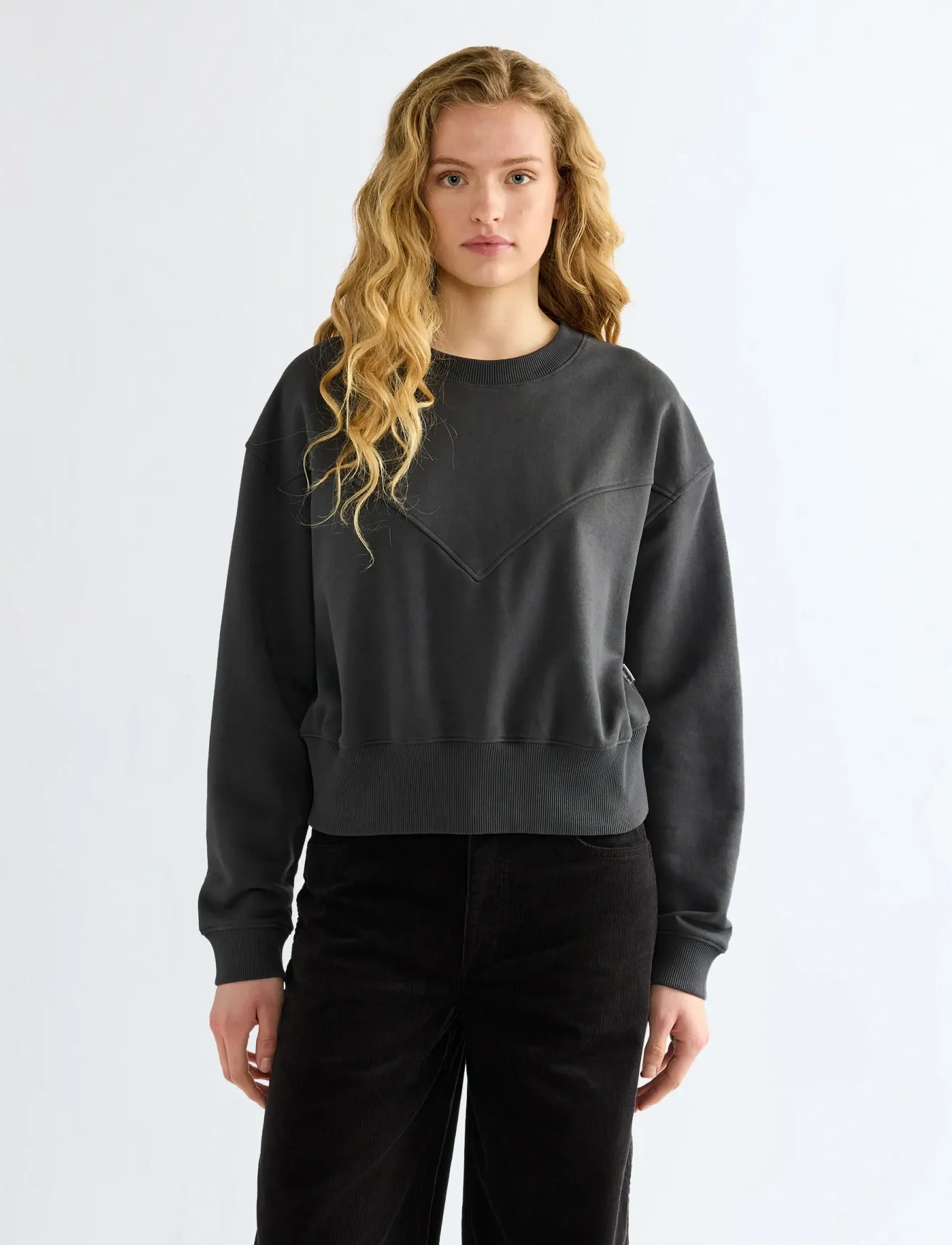 Wrangler YOKE SWEATSHIRT - Wrangler - FADED BLACK / grey