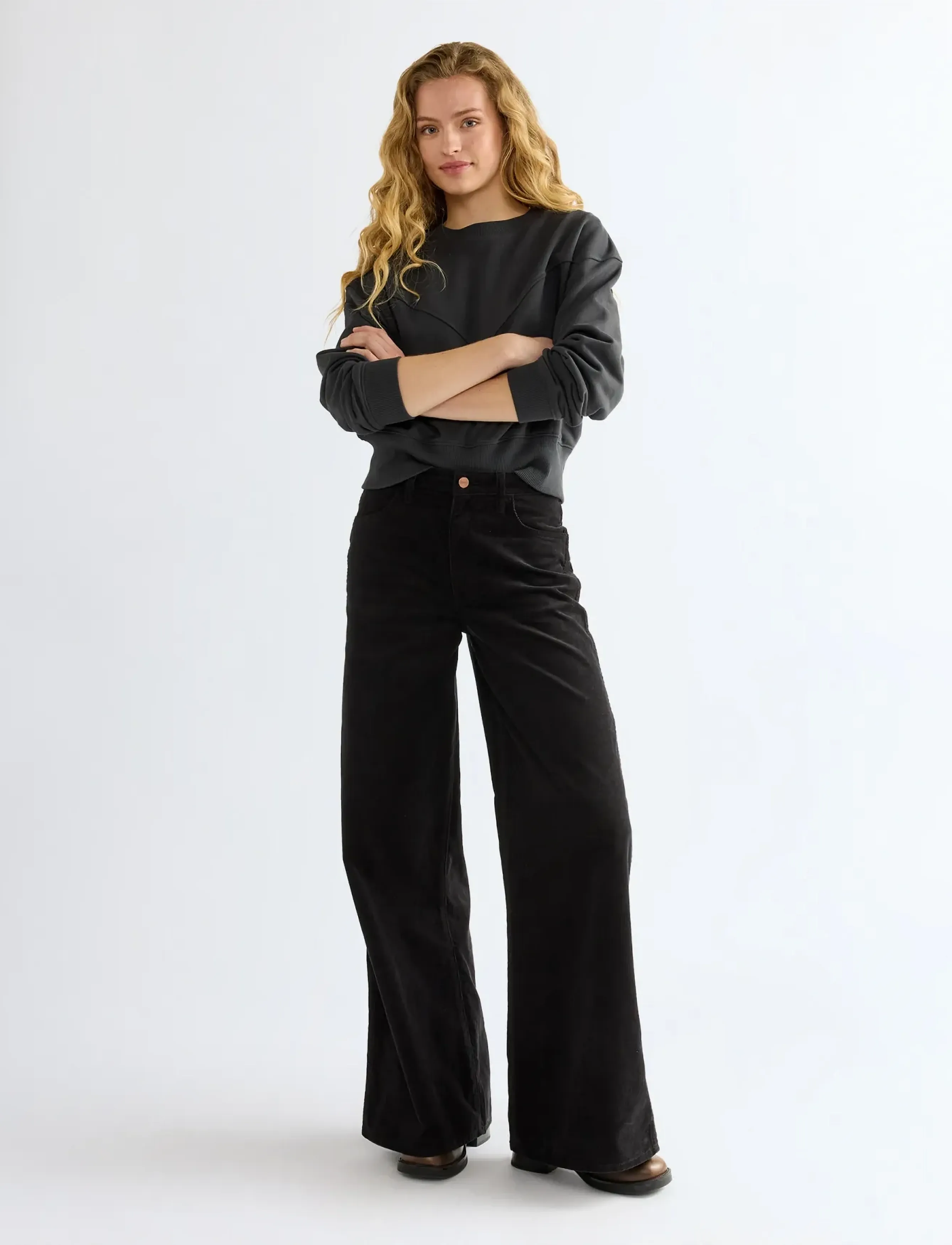 Wrangler - YOKE SWEATSHIRT - faded black - 3