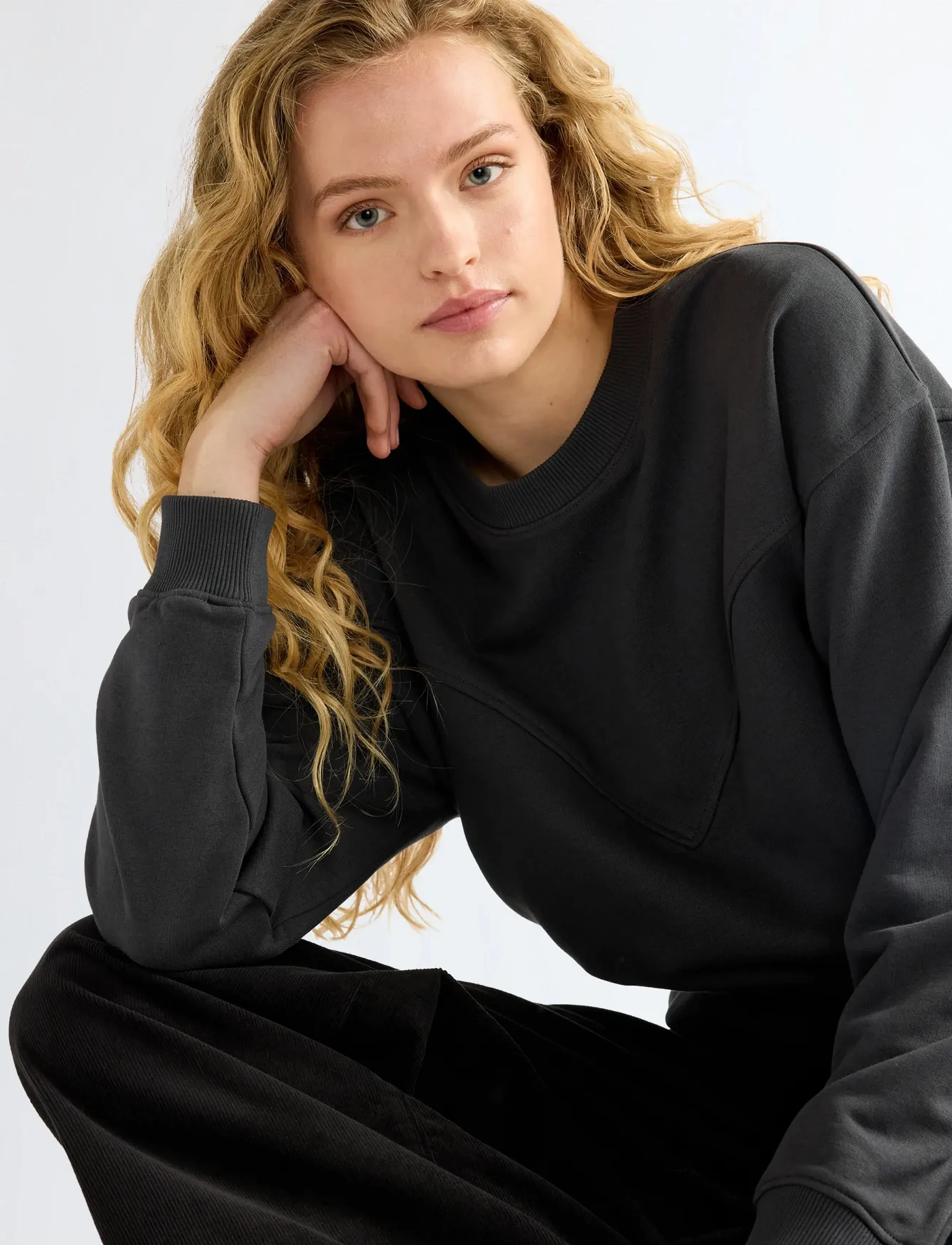 Wrangler - YOKE SWEATSHIRT - faded black - 5