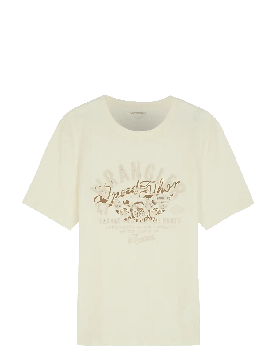 Wrangler - AMERICANA TEE - lühikeste varrukatega t-särgid - antique white - 1