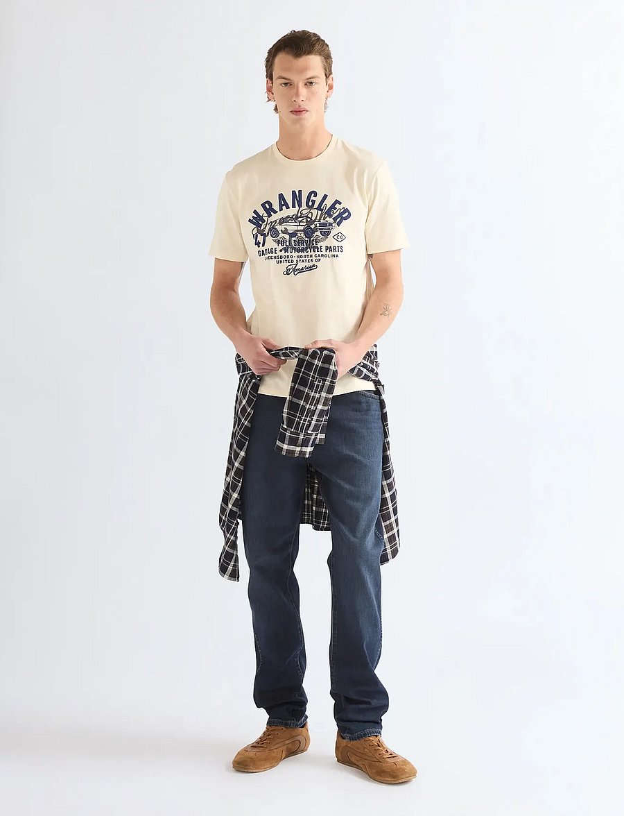 Wrangler - AMERICANA TEE - lühikeste varrukatega t-särgid - antique white - 3