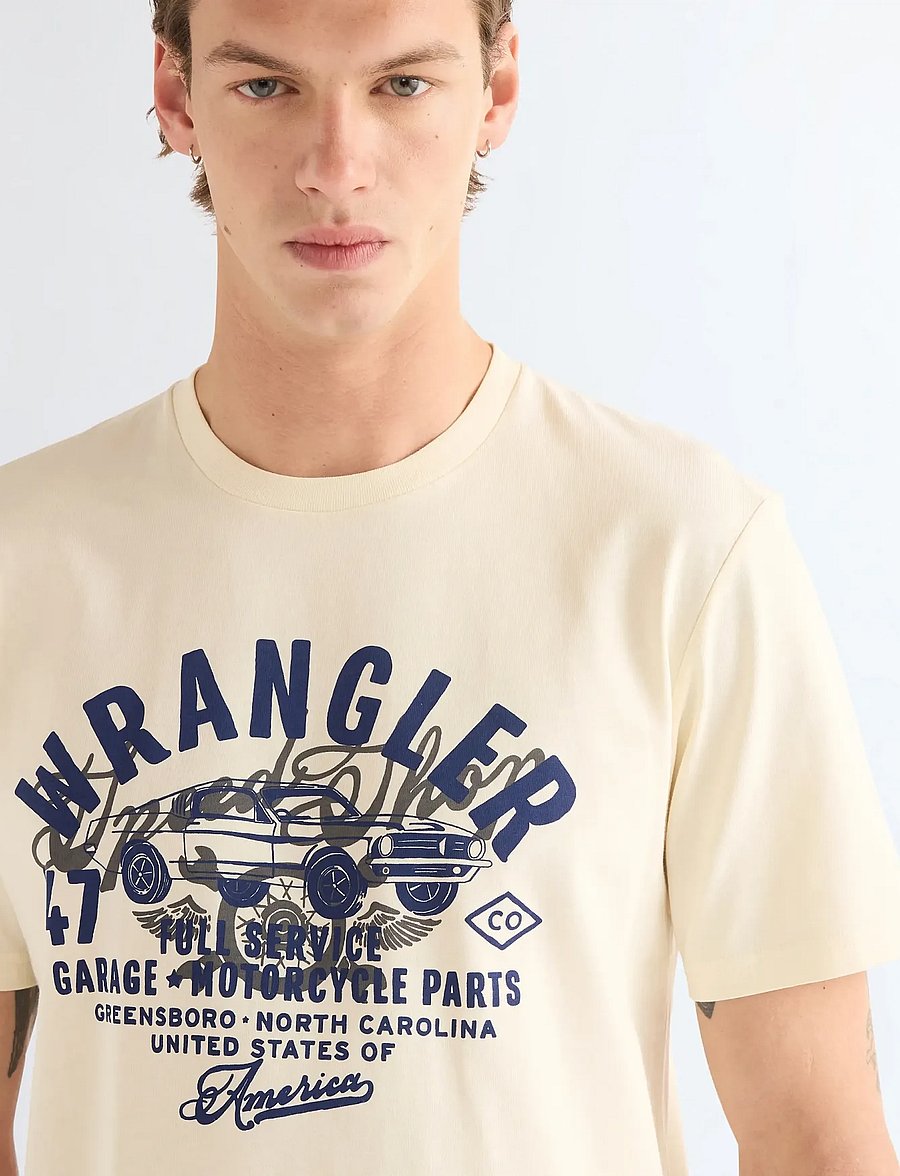 Wrangler - AMERICANA TEE - lühikeste varrukatega t-särgid - antique white - 5