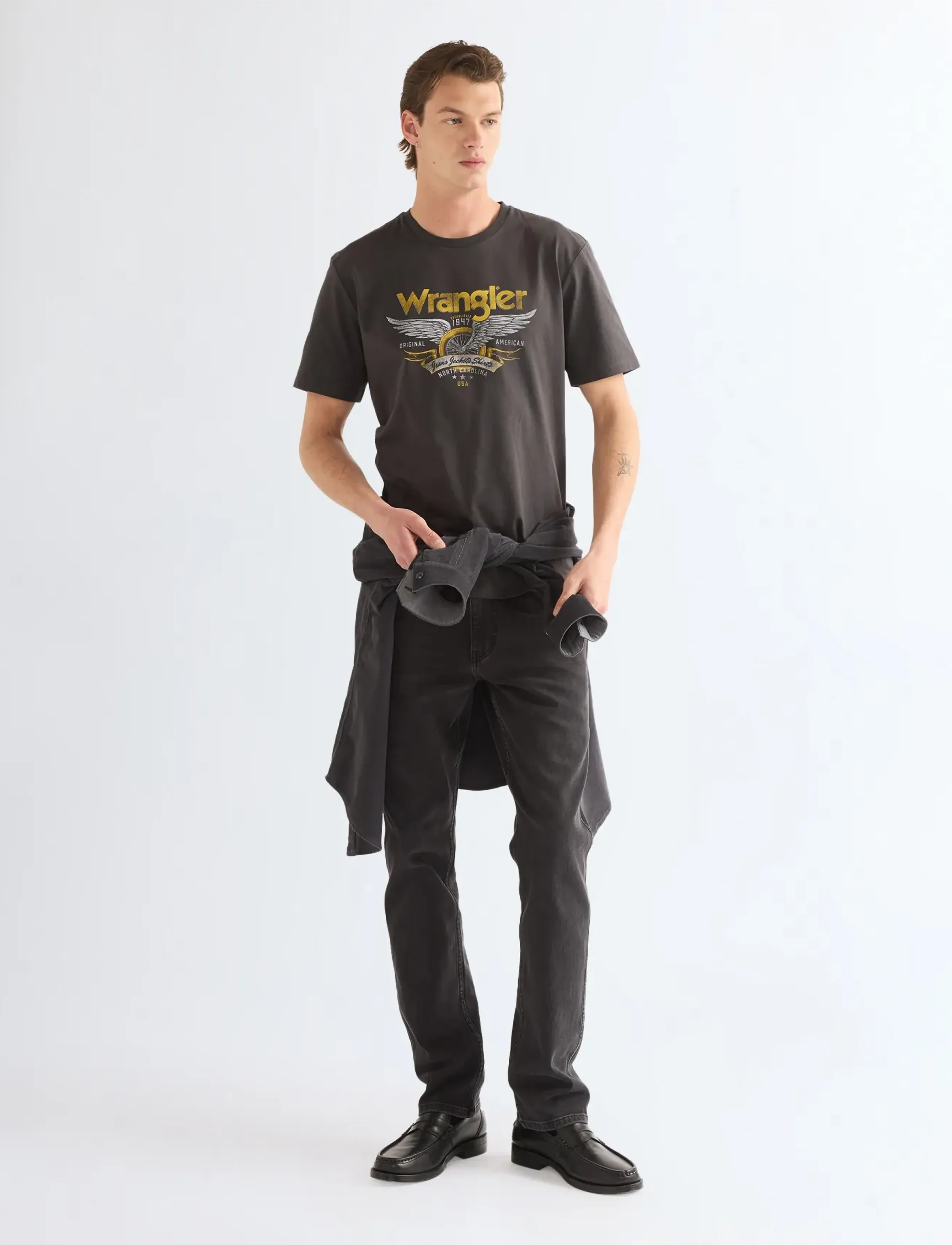 Wrangler - AMERICANA TEE - t-shirts - faded black - 3