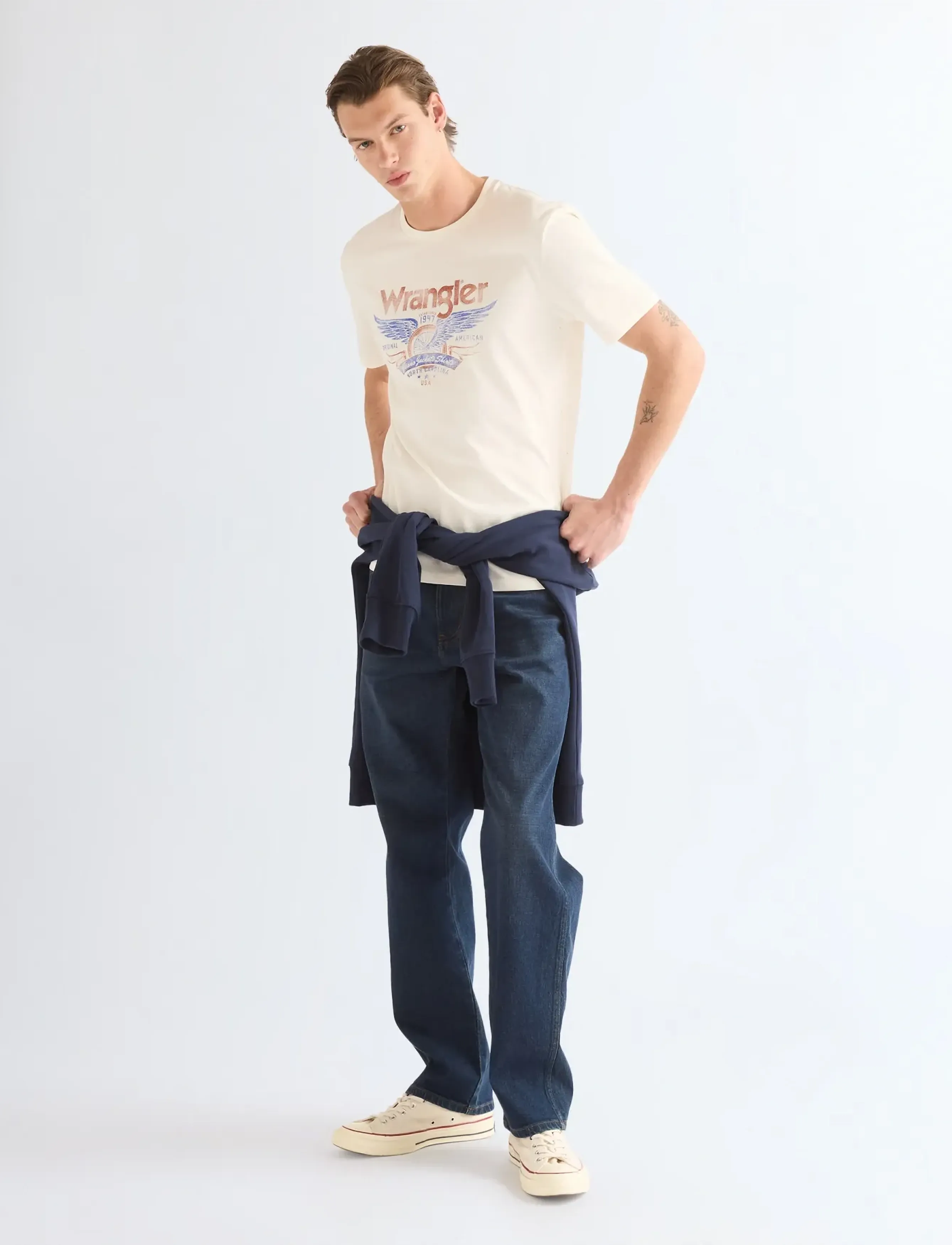 Wrangler - AMERICANA TEE - t-shirts - worn white - 3