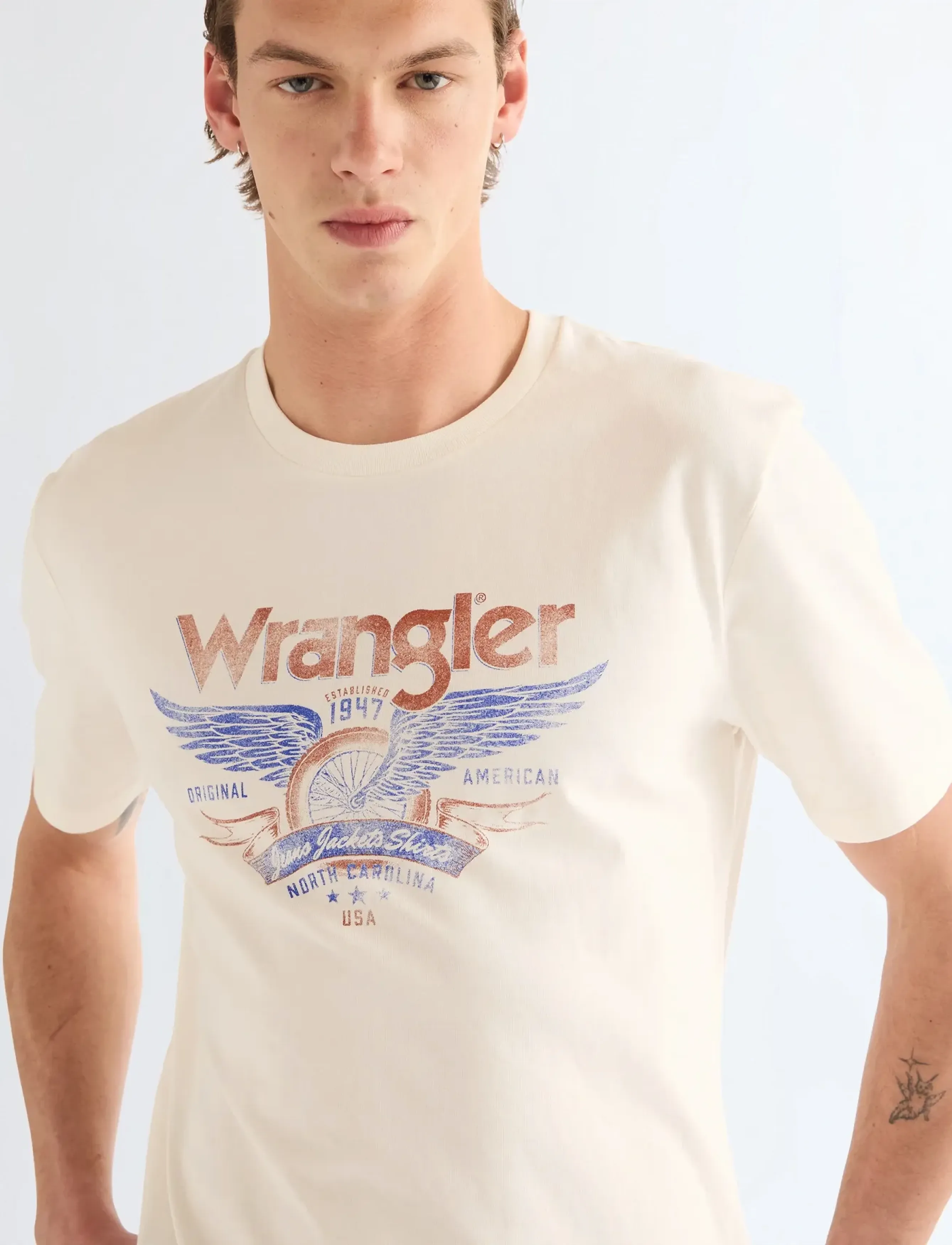 Wrangler - AMERICANA TEE - t-shirts - worn white - 5