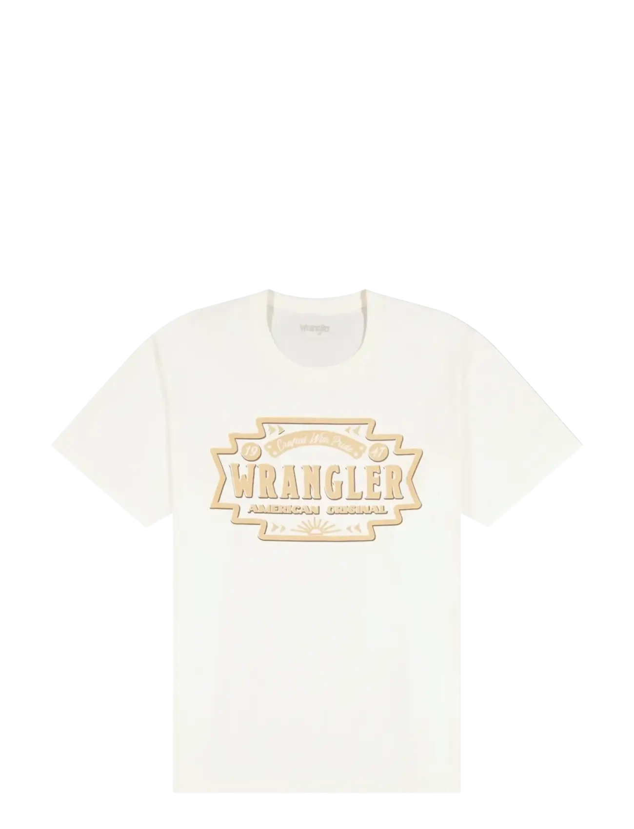 Wrangler AMERICANA TEE - T-shirts - WORN WHITE / cream