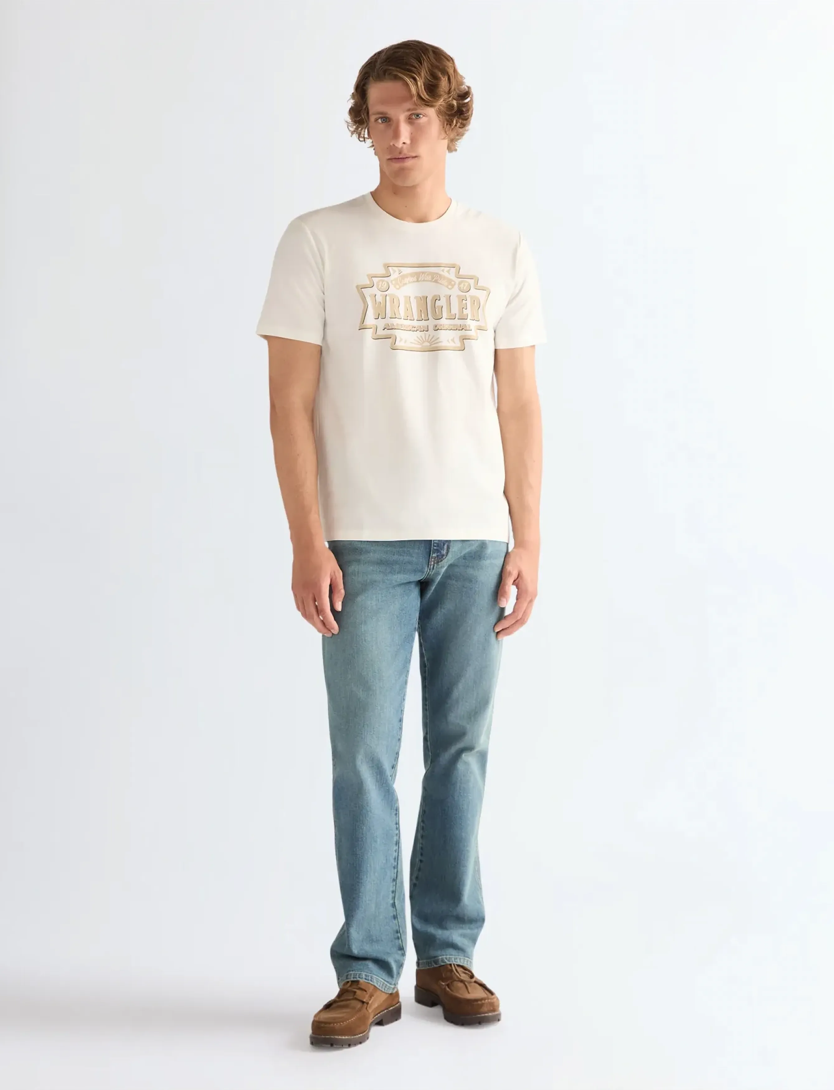 Wrangler - AMERICANA TEE - laveste priser - worn white - 4