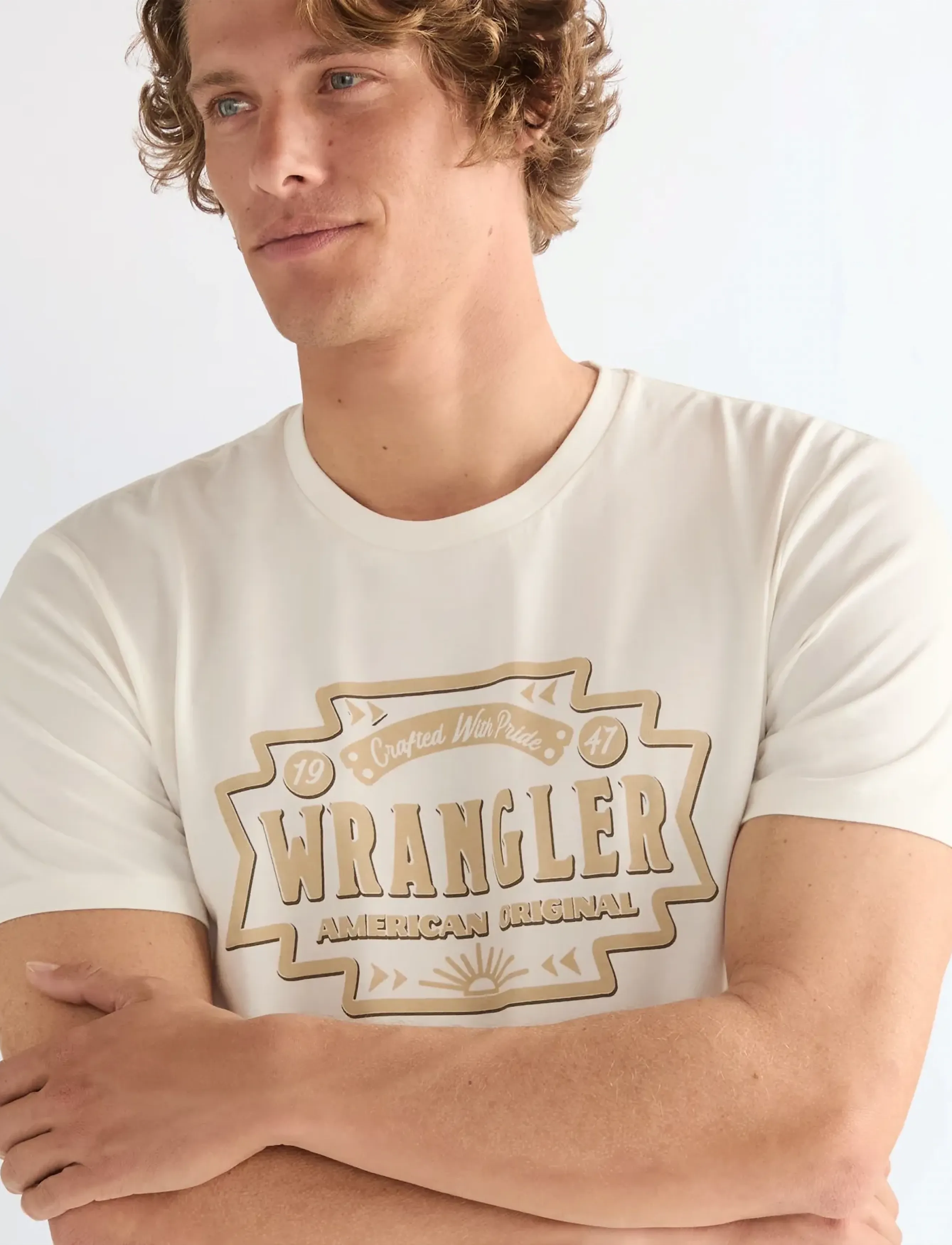 Wrangler - AMERICANA TEE - laveste priser - worn white - 5