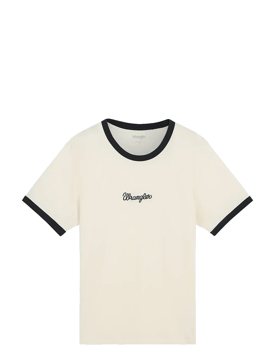 Wrangler - RINGER TEE - lühikeste varrukatega t-särgid - antique white - 1