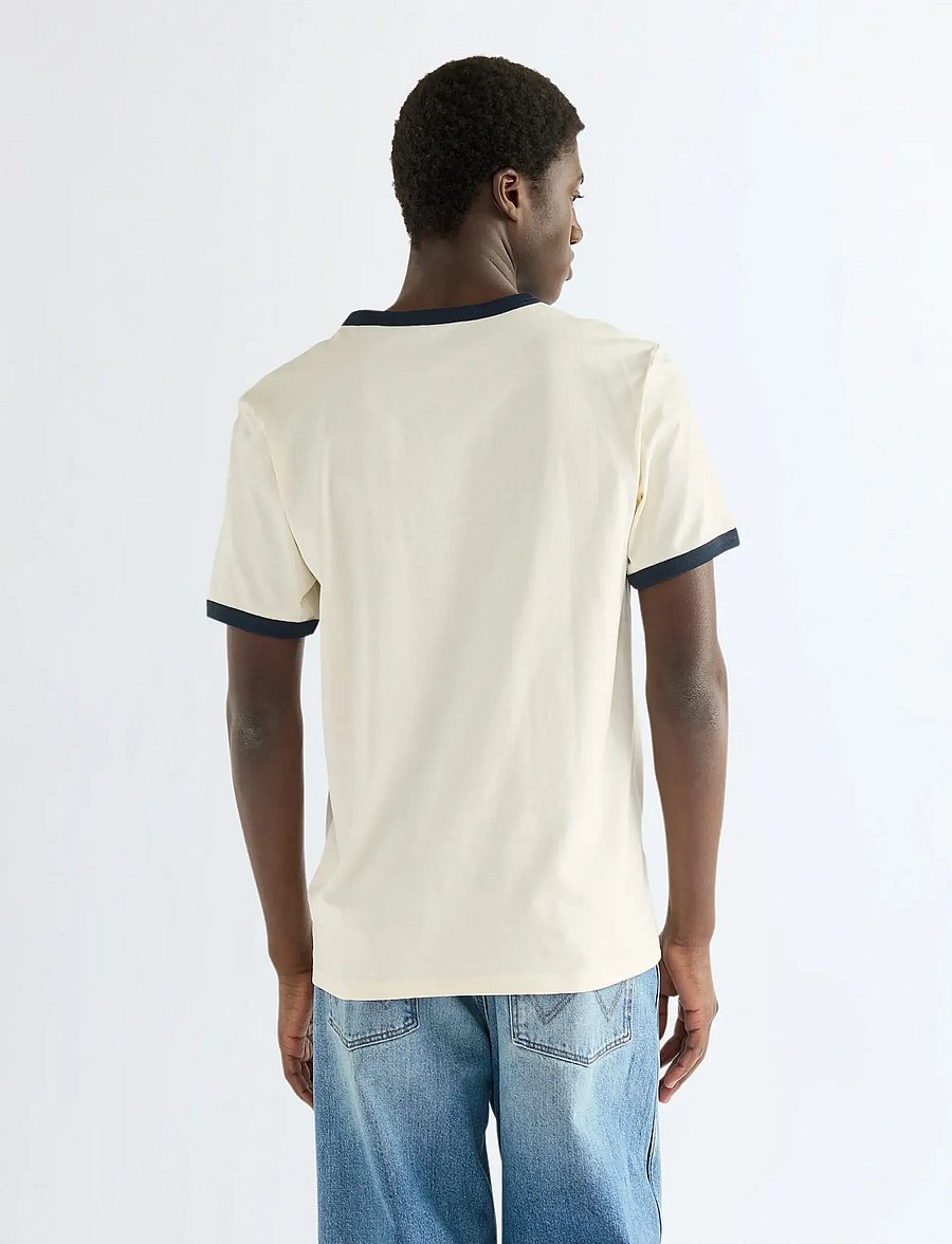 Wrangler - RINGER TEE - lühikeste varrukatega t-särgid - antique white - 4