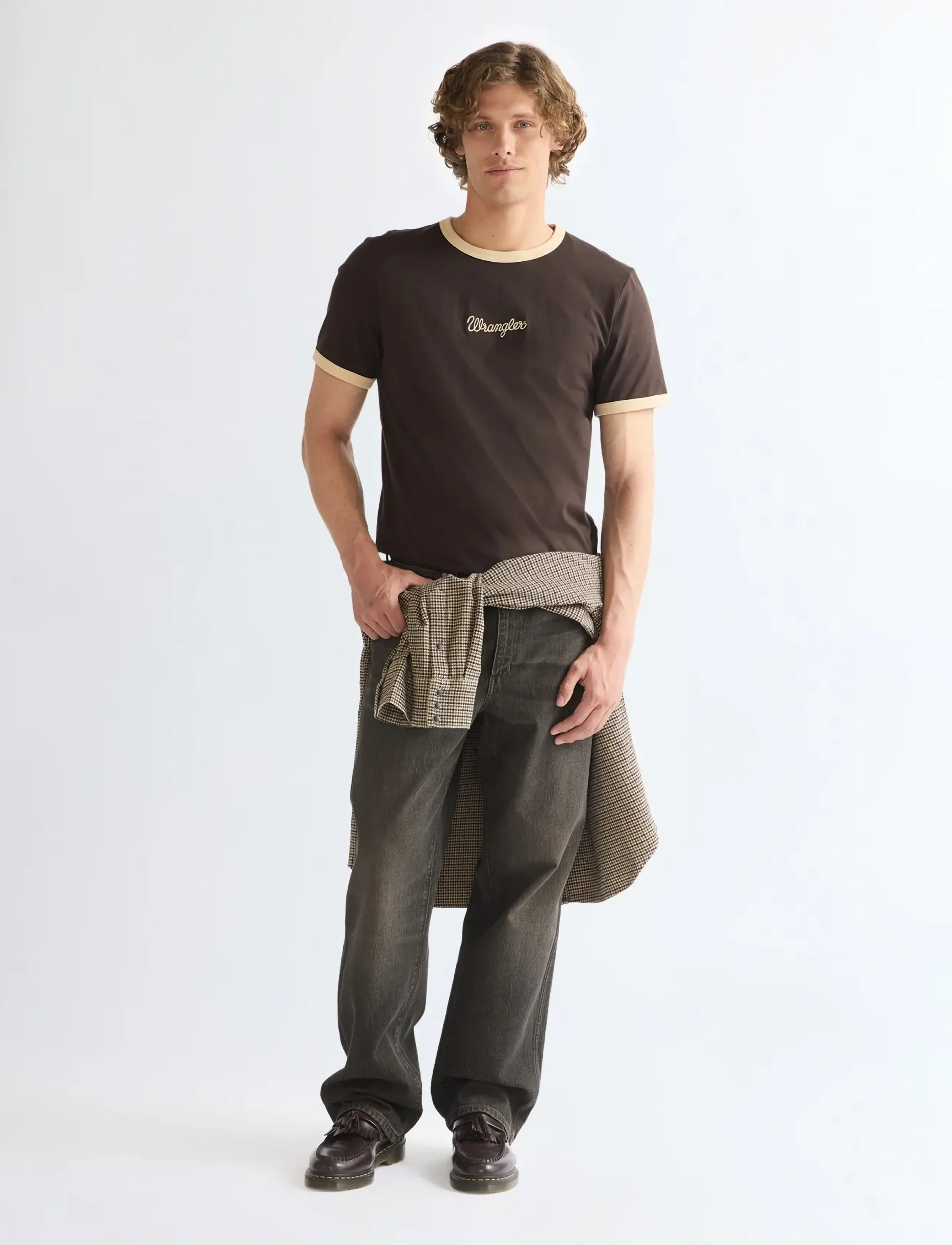 Wrangler - RINGER TEE - chocolate torte - 3