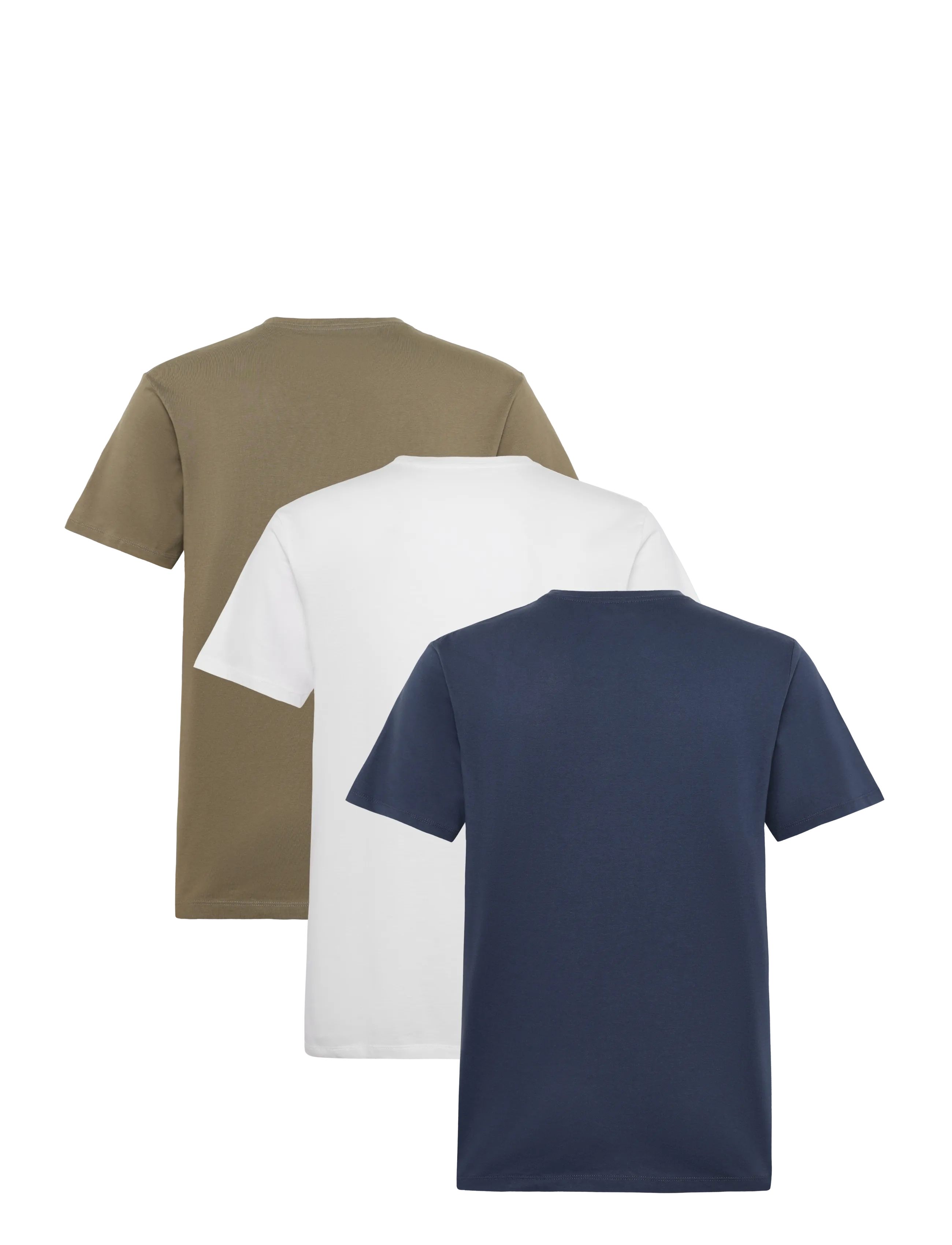 Wrangler - 3 PACK TEE - kortärmade t-shirts - white olive navy - 1