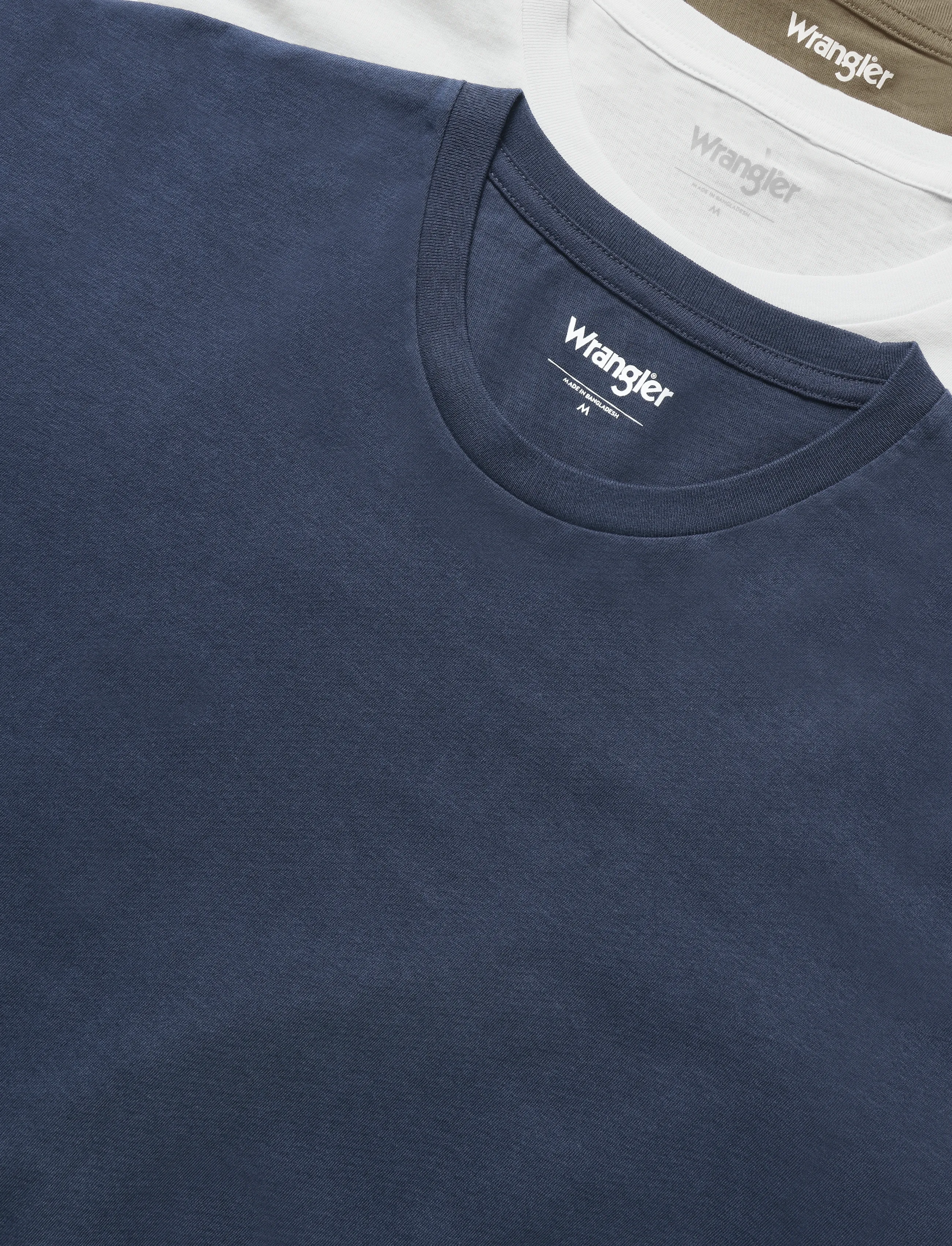 Wrangler - 3 PACK TEE - kortärmade t-shirts - white olive navy - 2